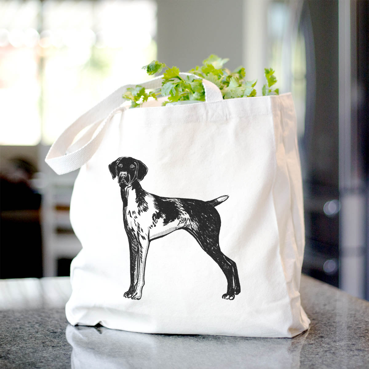 Halftone Docked German Shorthaired Pointer - Tote Bag