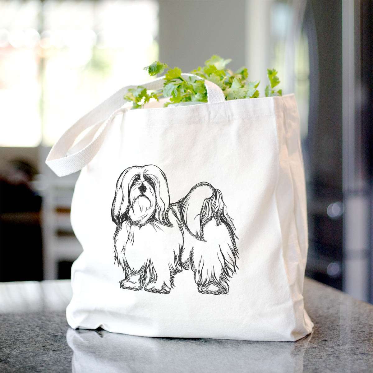 Halftone Lhasa Apso - Tote Bag