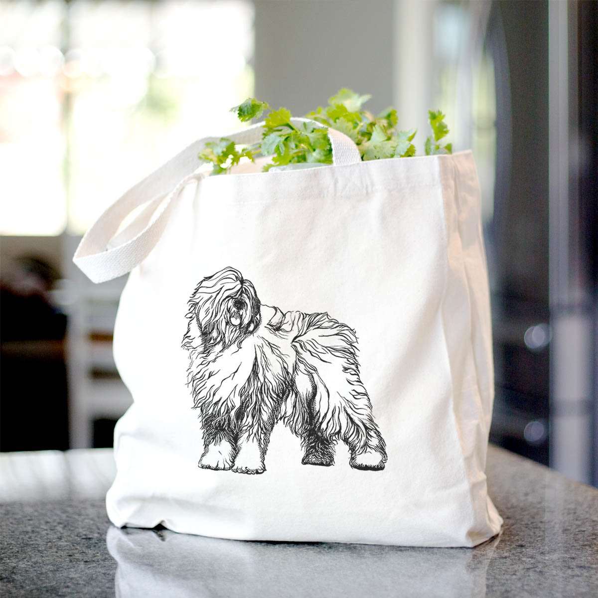 Halftone Old English Sheepdog - Tote Bag