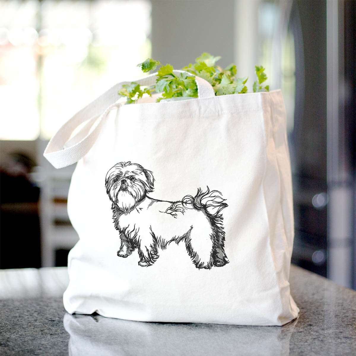 Halftone Shih Tzu Puppy Cut - Tote Bag