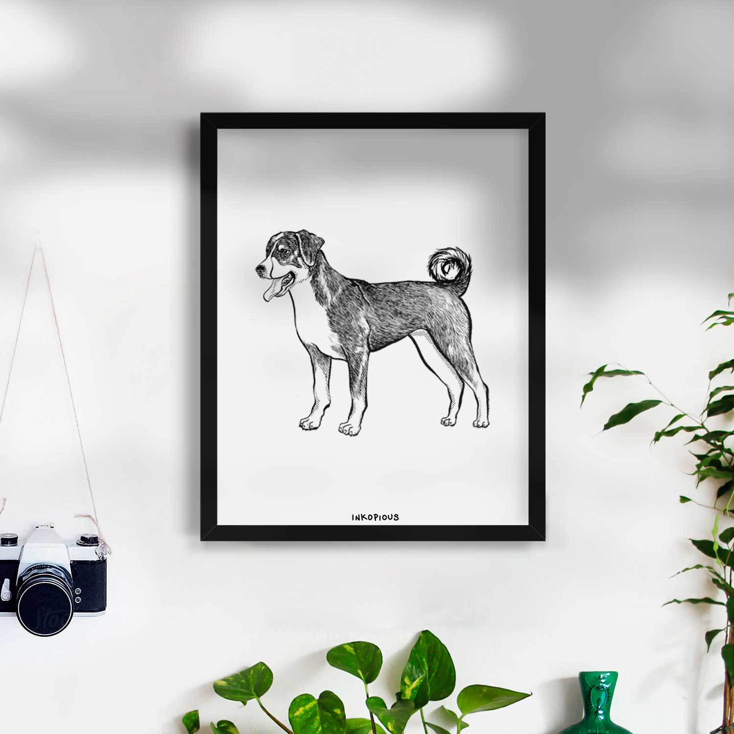 Halftone Appenzeller Sennenhunde Art Print