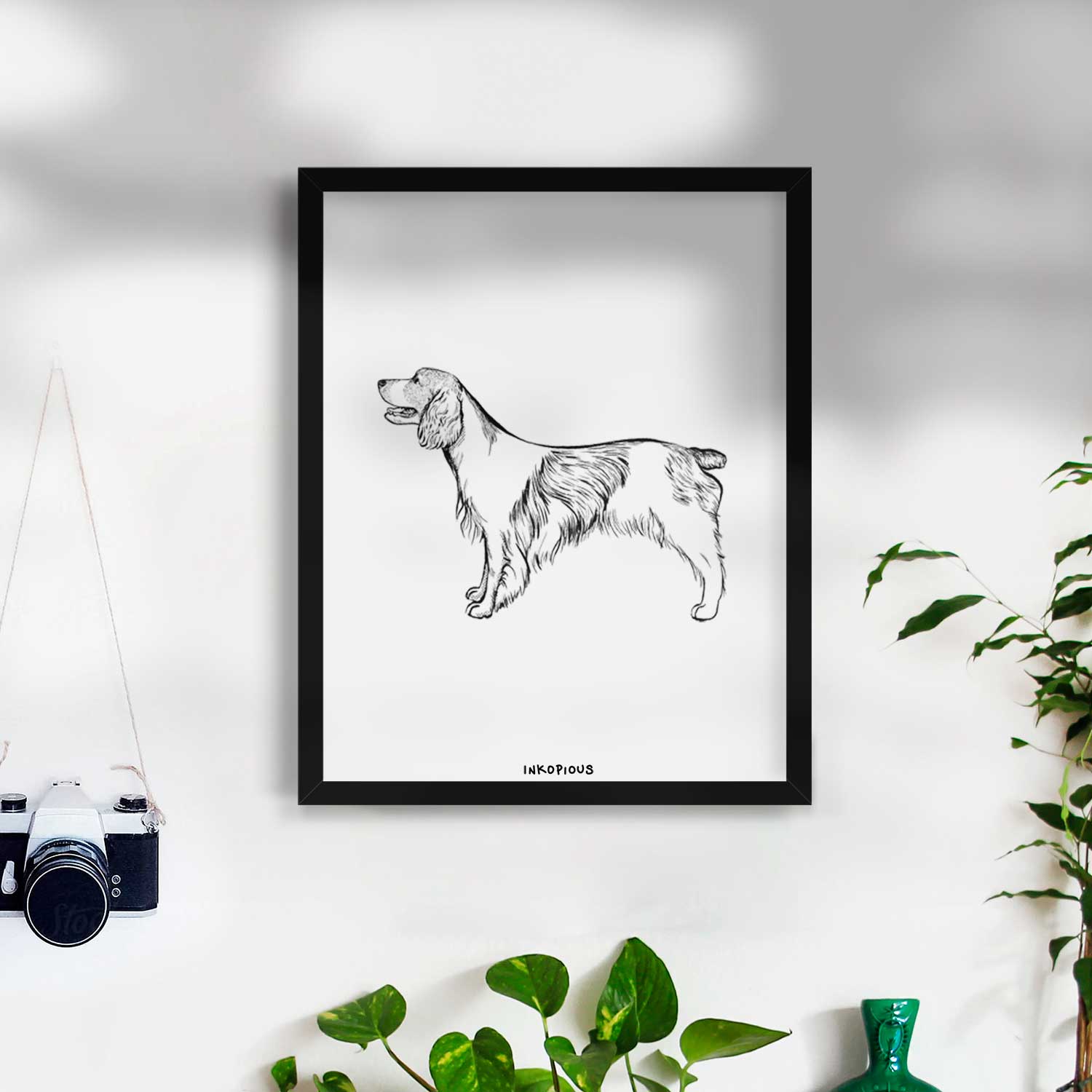 Halftone Welsh Springer Spaniel Art Print
