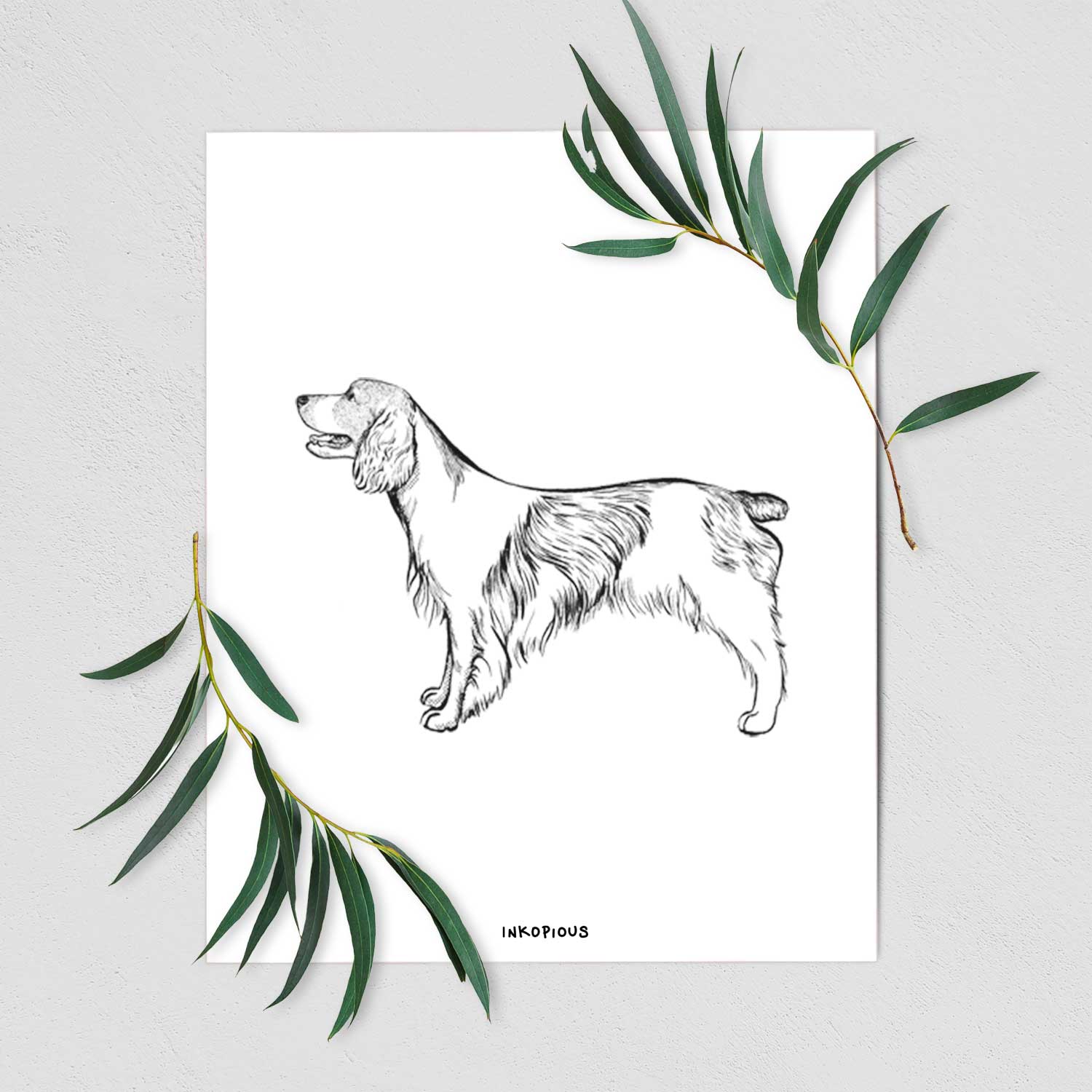 Halftone Welsh Springer Spaniel Art Print