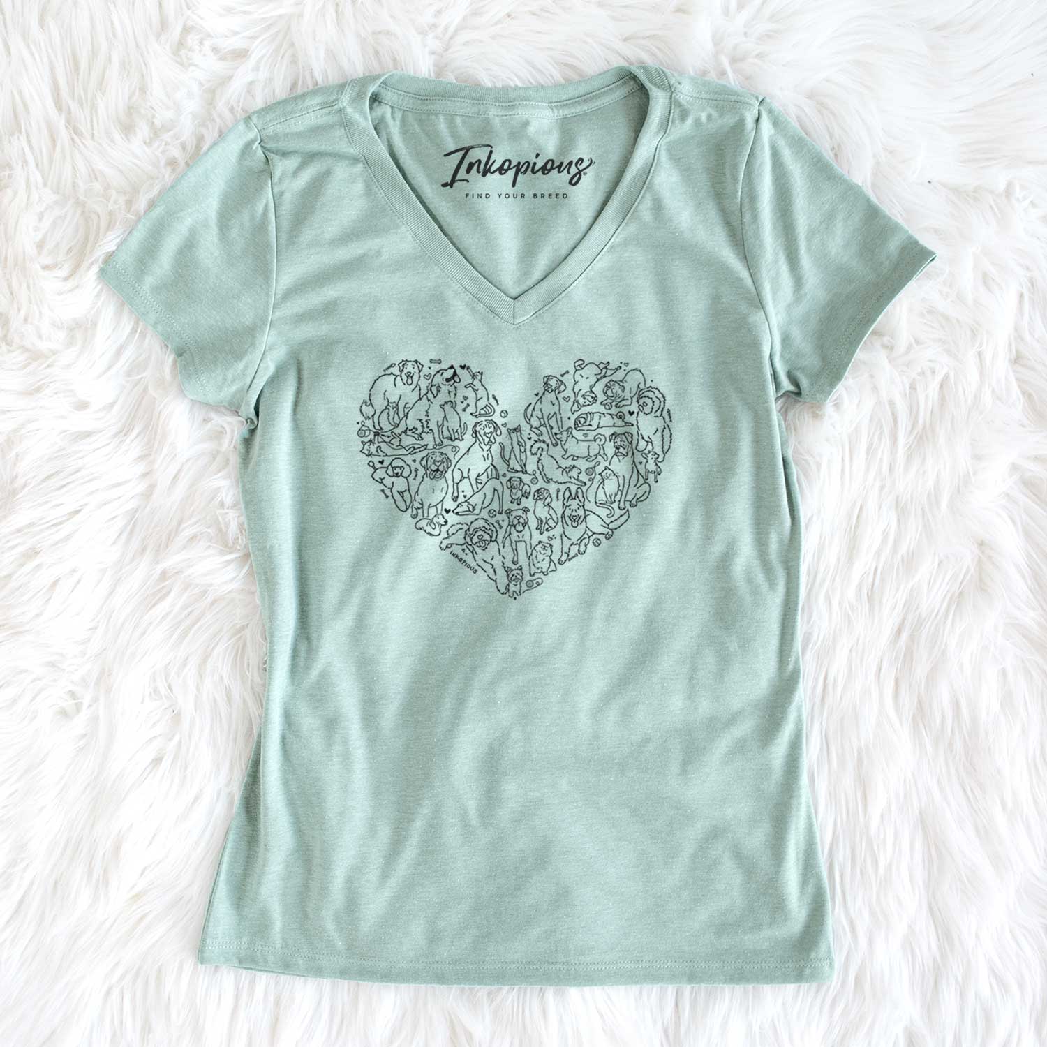 Heart Full of Dogs and Cats - Women's V-neck Shirt