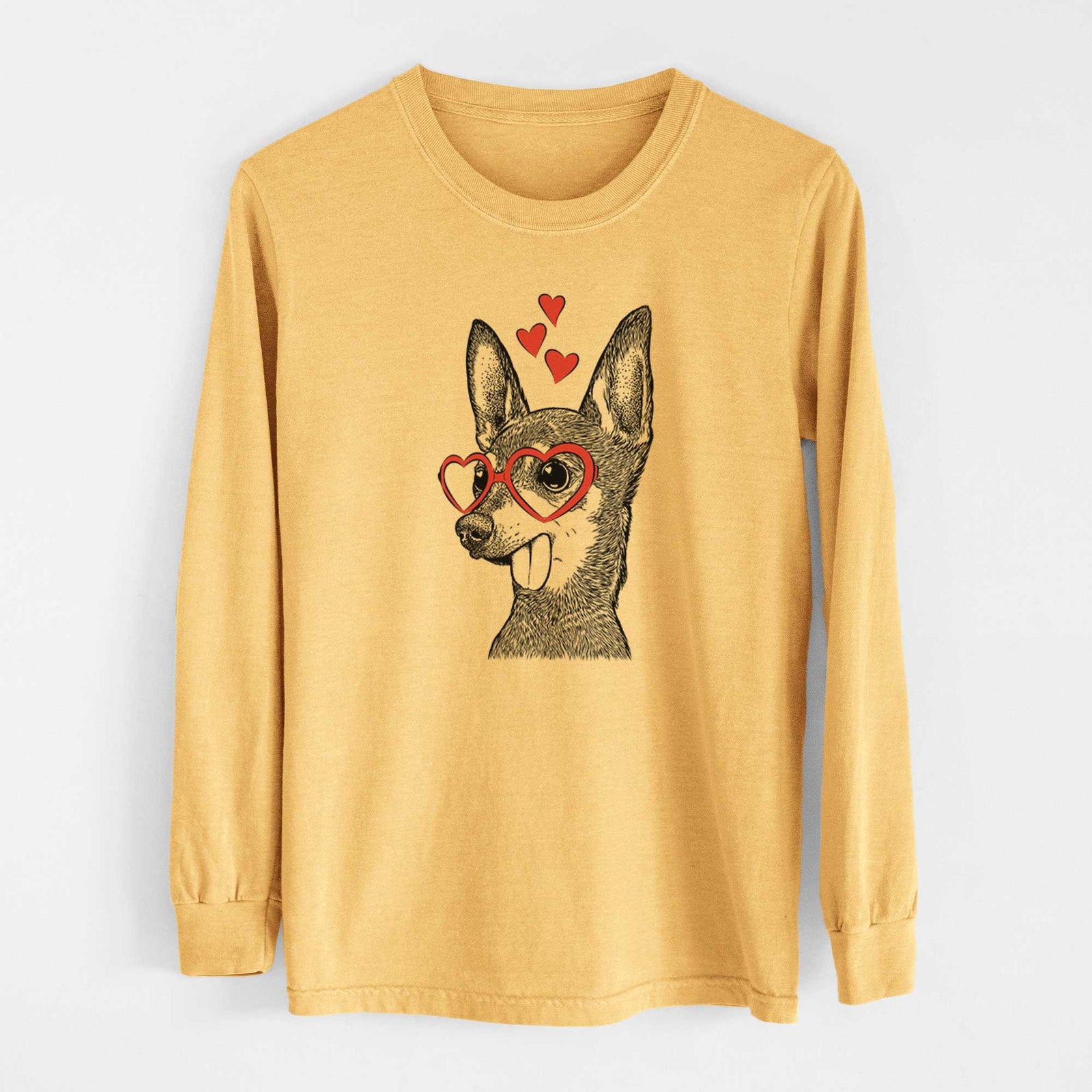 Valentine Aaron the Chihuahua - Heavyweight 100% Cotton Long Sleeve