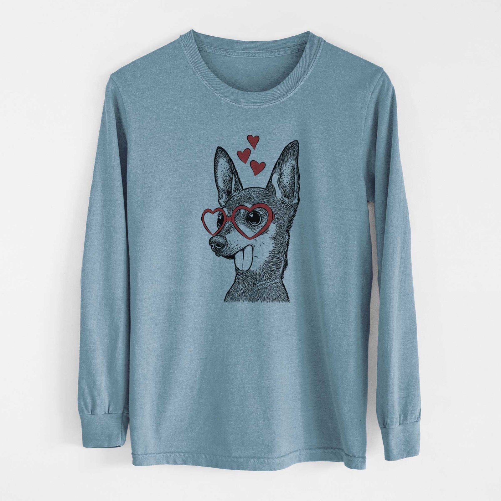 Valentine Aaron the Chihuahua - Heavyweight 100% Cotton Long Sleeve