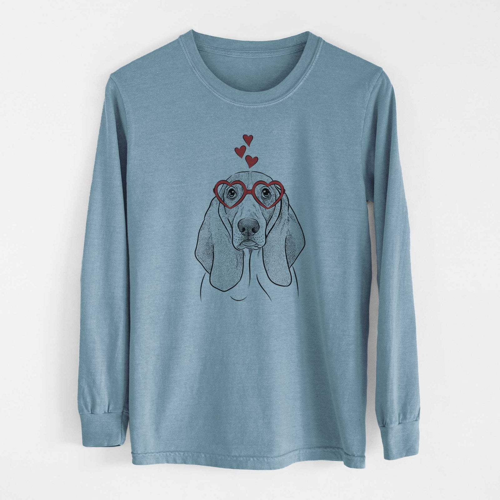 Valentine Addison the Basset Hound - Heavyweight 100% Cotton Long Sleeve