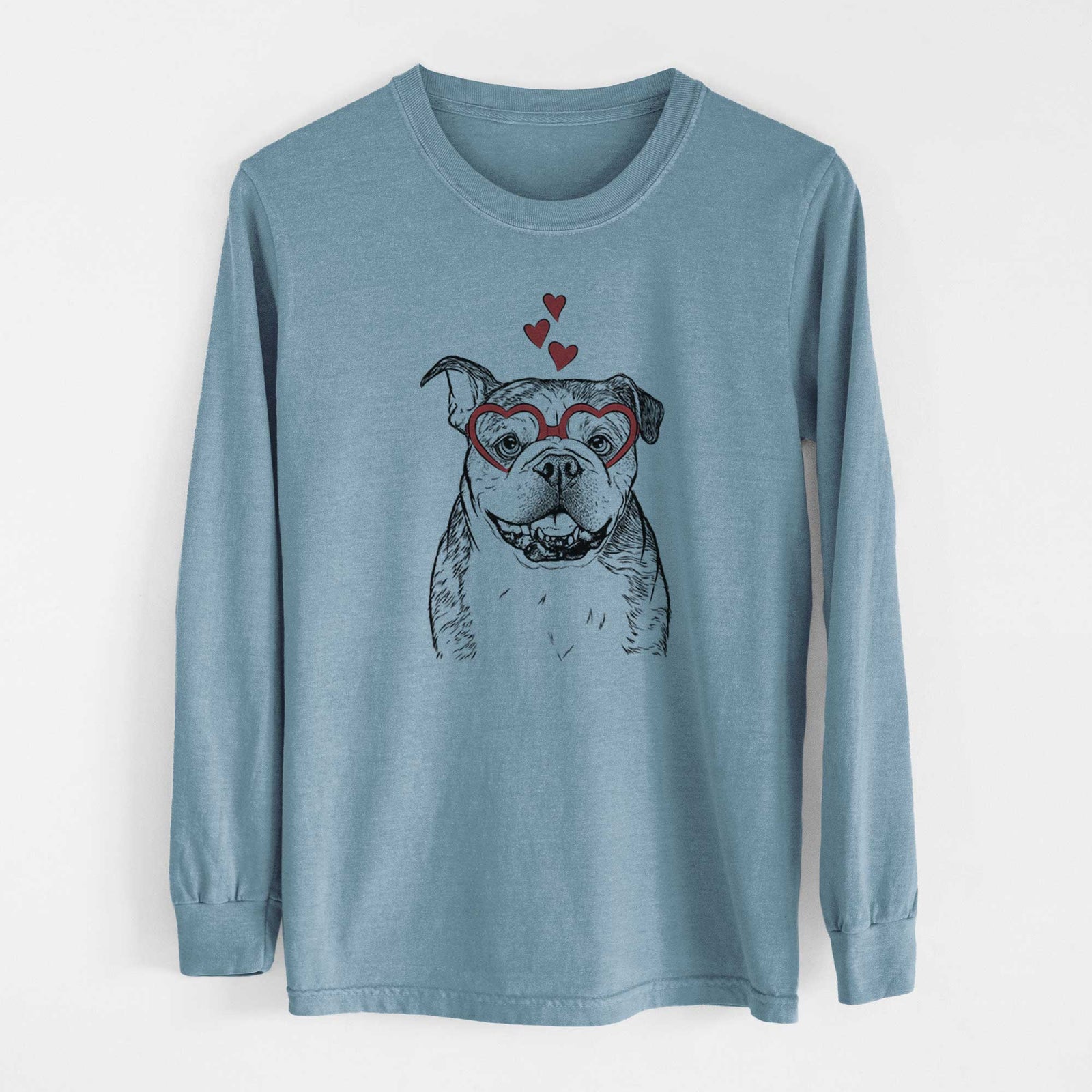 Valentine Agatha the Boston Bulldog - Heavyweight 100% Cotton Long Sleeve