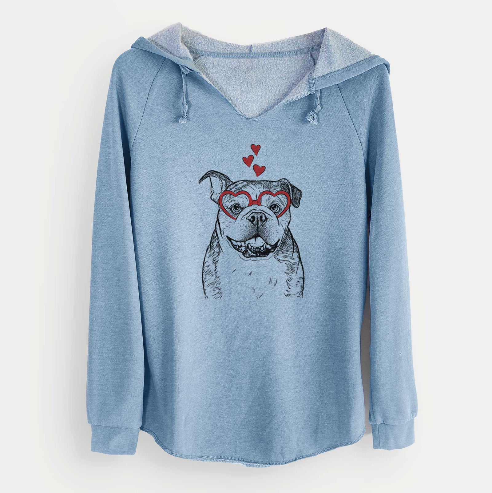 Valentine Agatha the Boston Bulldog - Cali Wave Hooded Sweatshirt