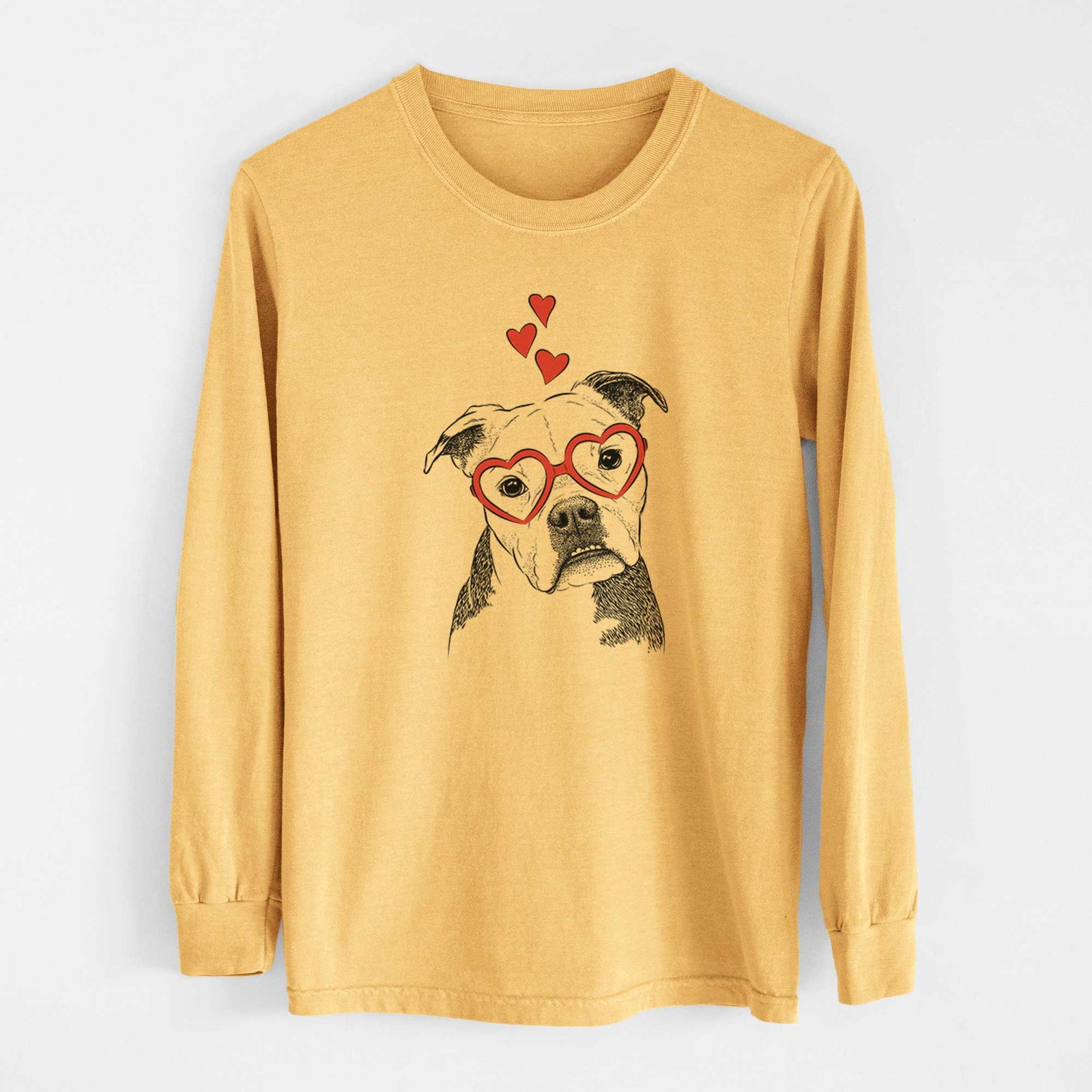 Valentine Aggy the Olde English Bulldogge - Heavyweight 100% Cotton Long Sleeve