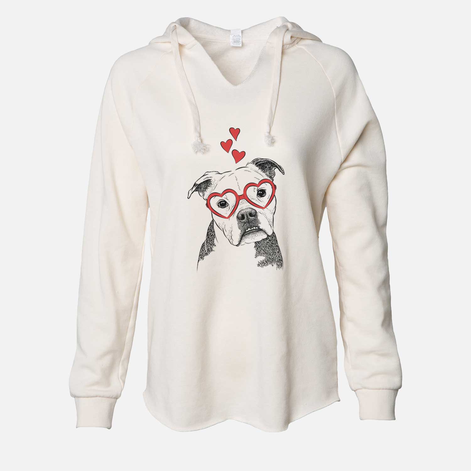 Valentine Aggy the Olde English Bulldogge - Cali Wave Hooded Sweatshirt