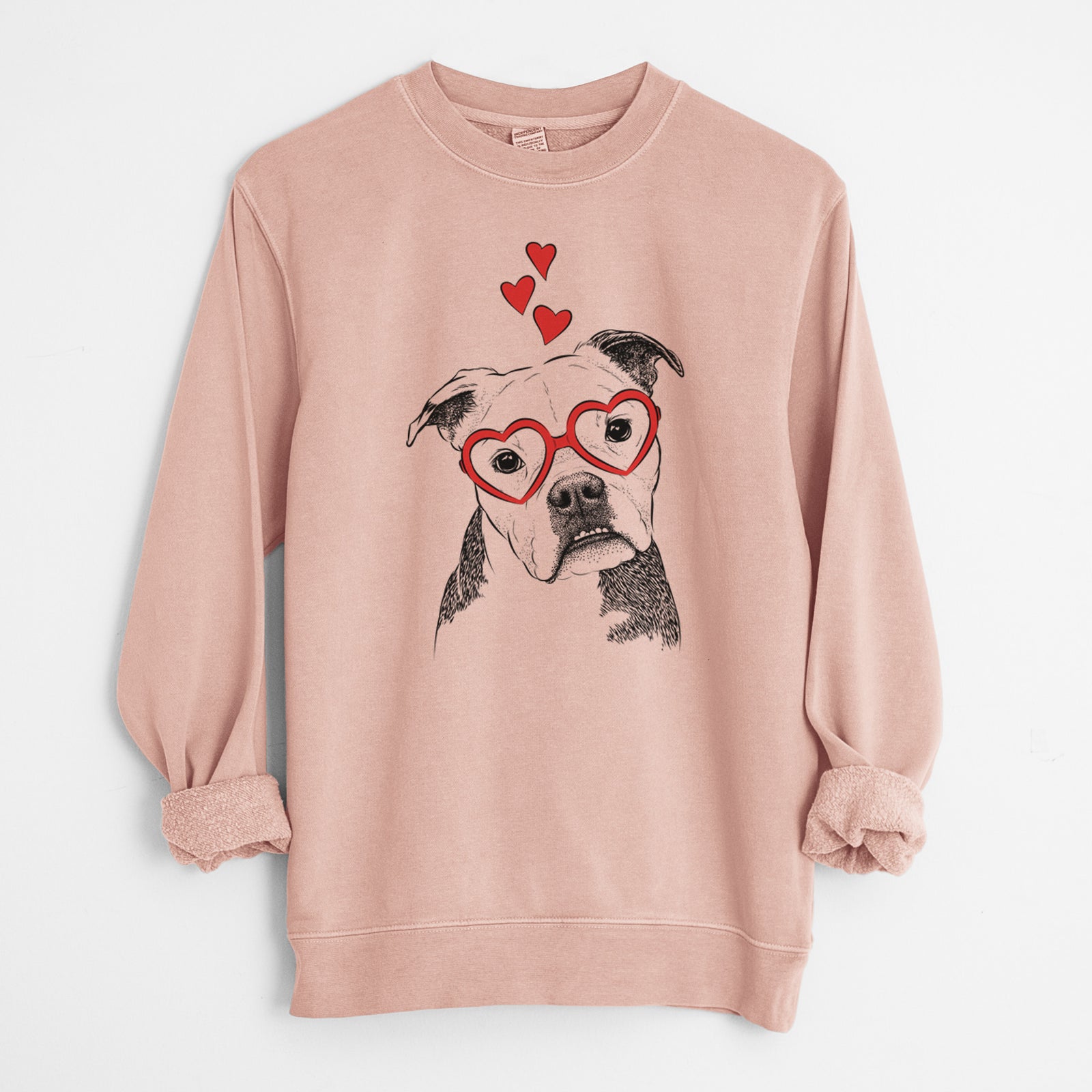 Valentine Aggy the Olde English Bulldogge - Unisex Pigment Dyed Crew Sweatshirt