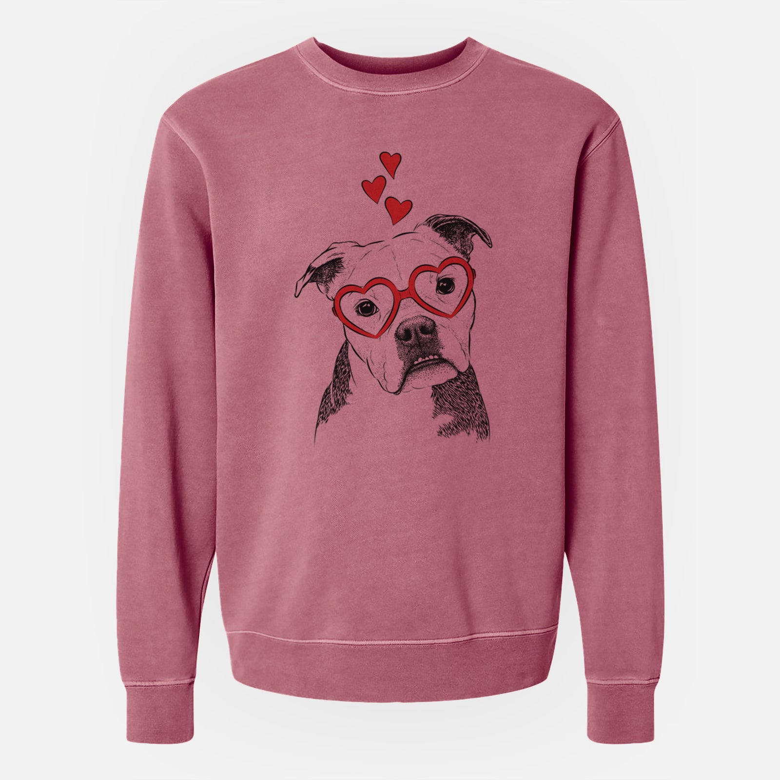 Valentine Aggy the Olde English Bulldogge - Unisex Pigment Dyed Crew Sweatshirt