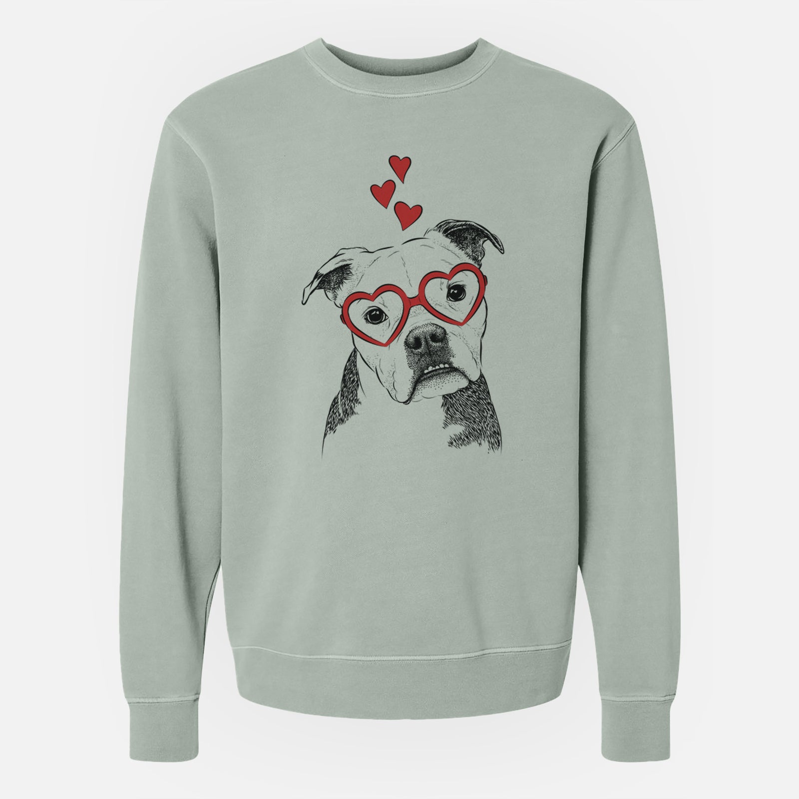 Valentine Aggy the Olde English Bulldogge - Unisex Pigment Dyed Crew Sweatshirt