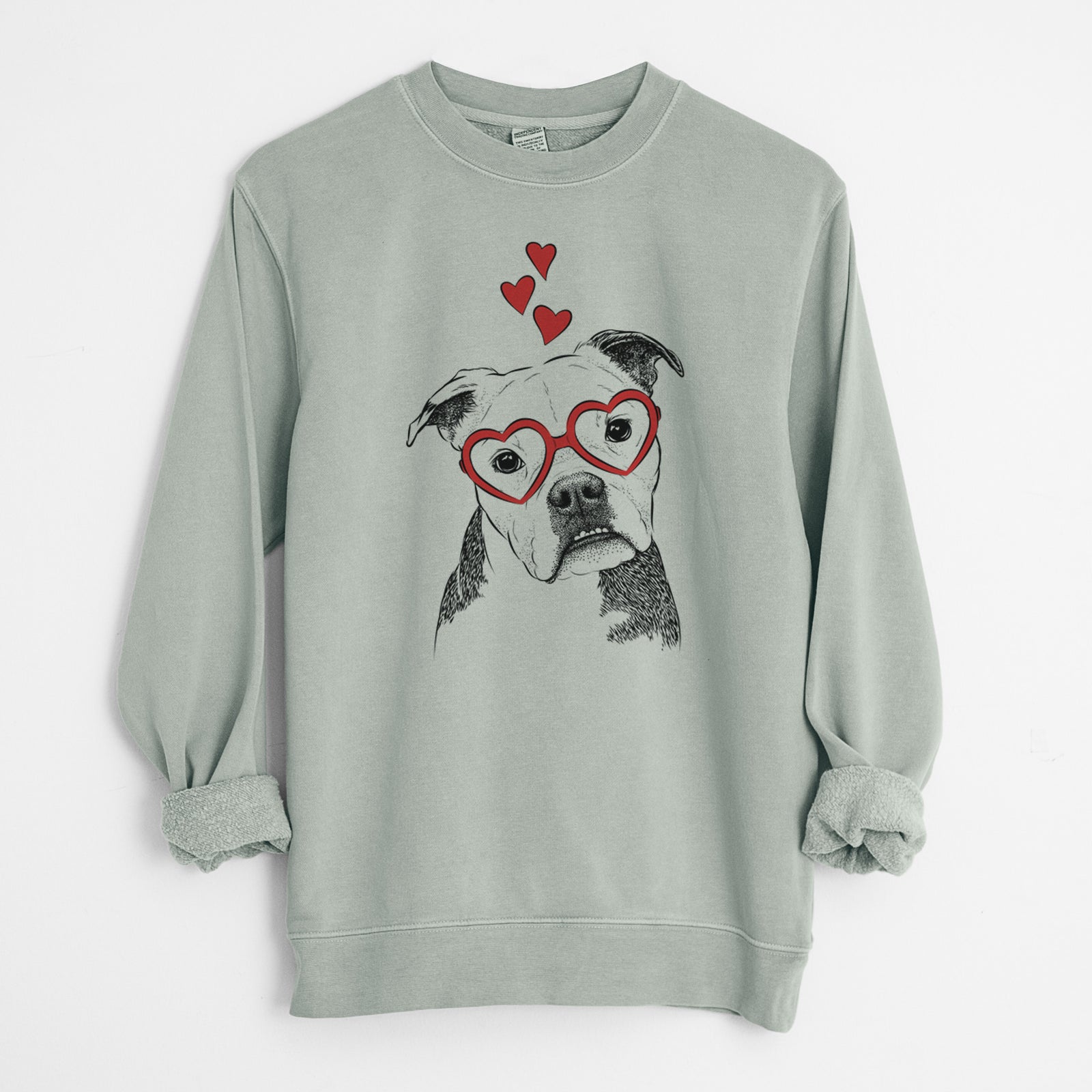 Valentine Aggy the Olde English Bulldogge - Unisex Pigment Dyed Crew Sweatshirt