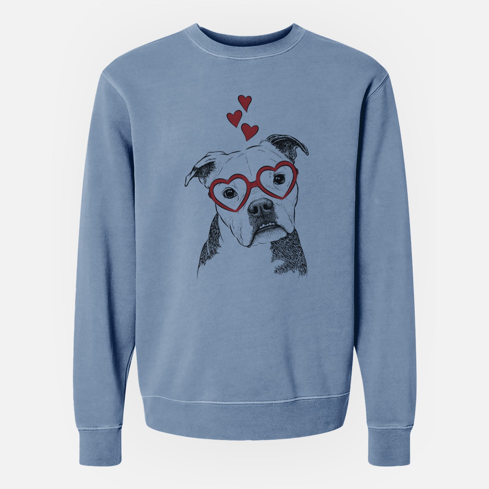 Valentine Aggy the Olde English Bulldogge - Unisex Pigment Dyed Crew Sweatshirt