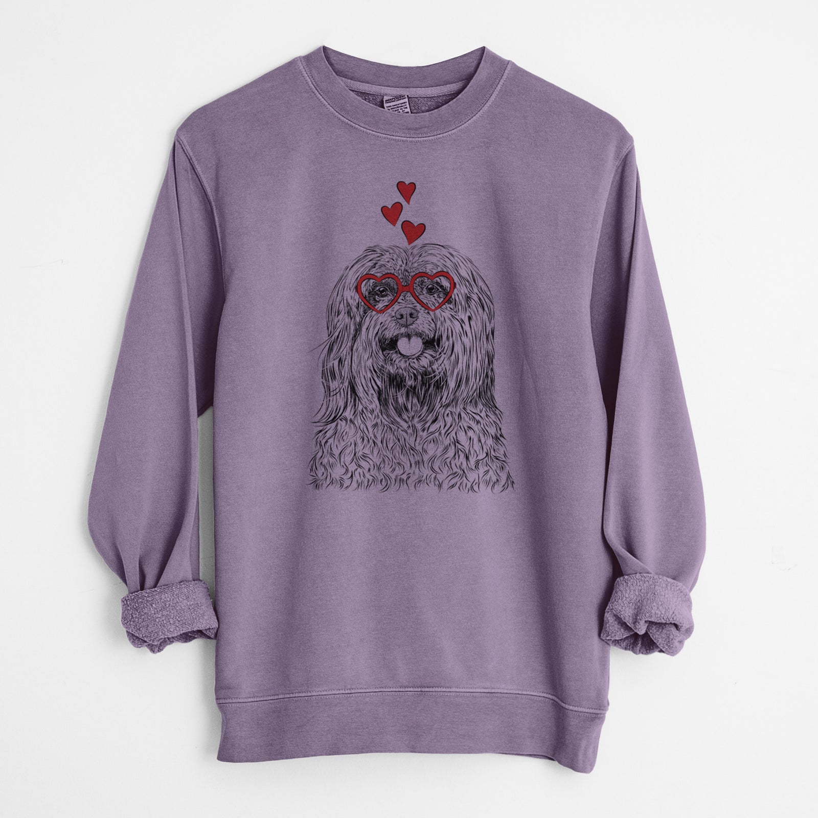Valentine Annie the Mixed Breed - Unisex Pigment Dyed Crew Sweatshirt