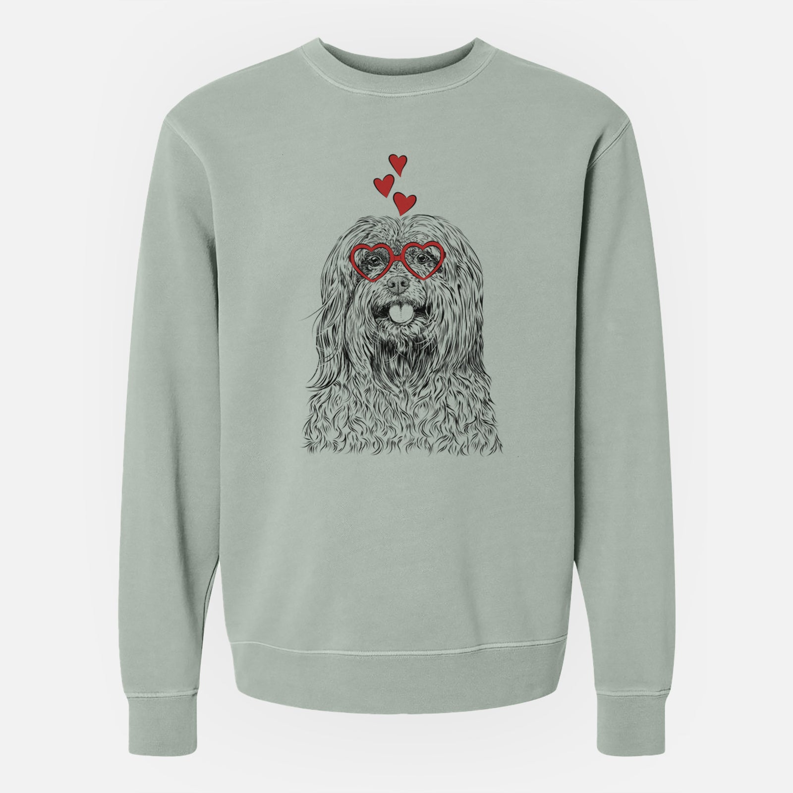 Valentine Annie the Mixed Breed - Unisex Pigment Dyed Crew Sweatshirt
