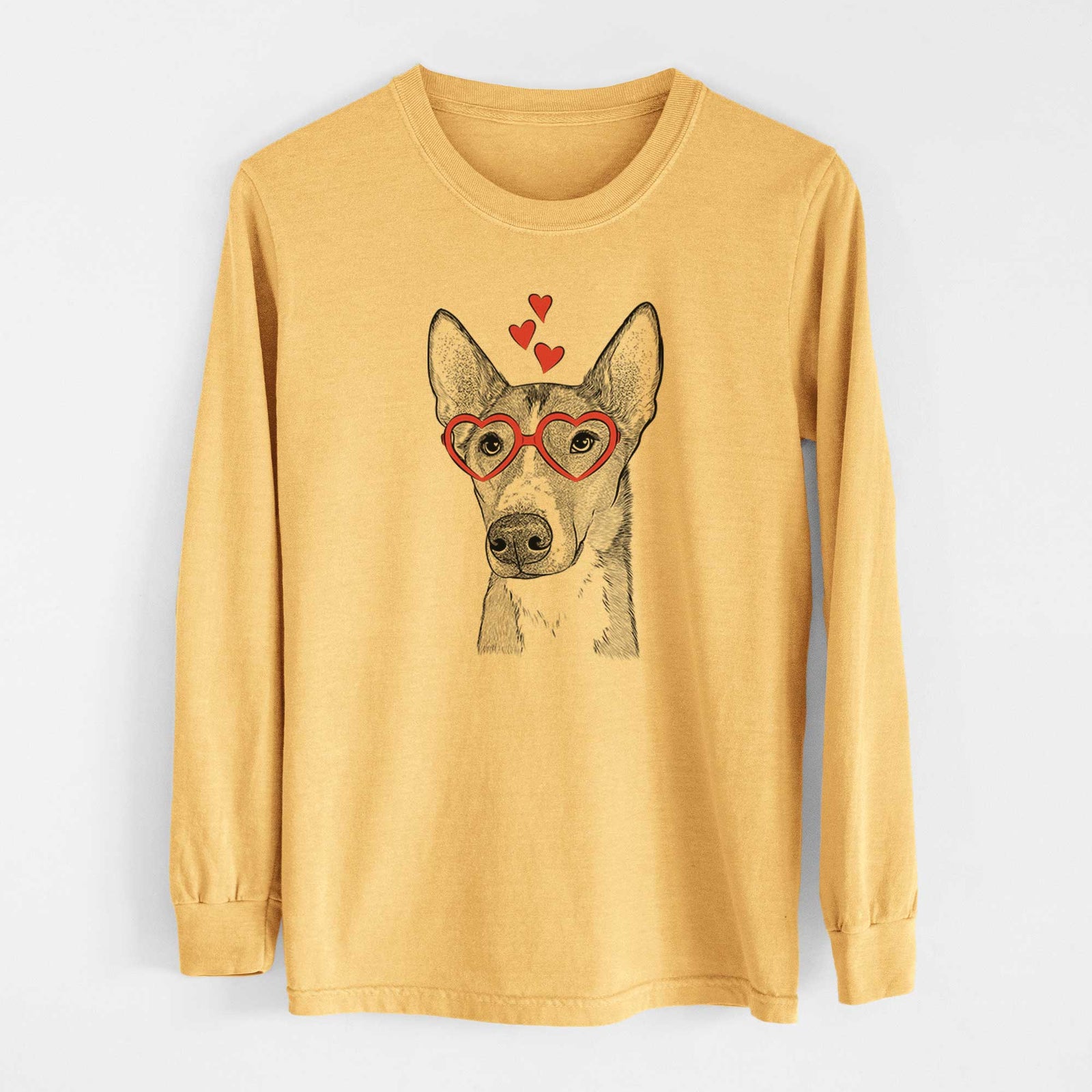 Valentine Anubis the Alaskan Husky - Heavyweight 100% Cotton Long Sleeve
