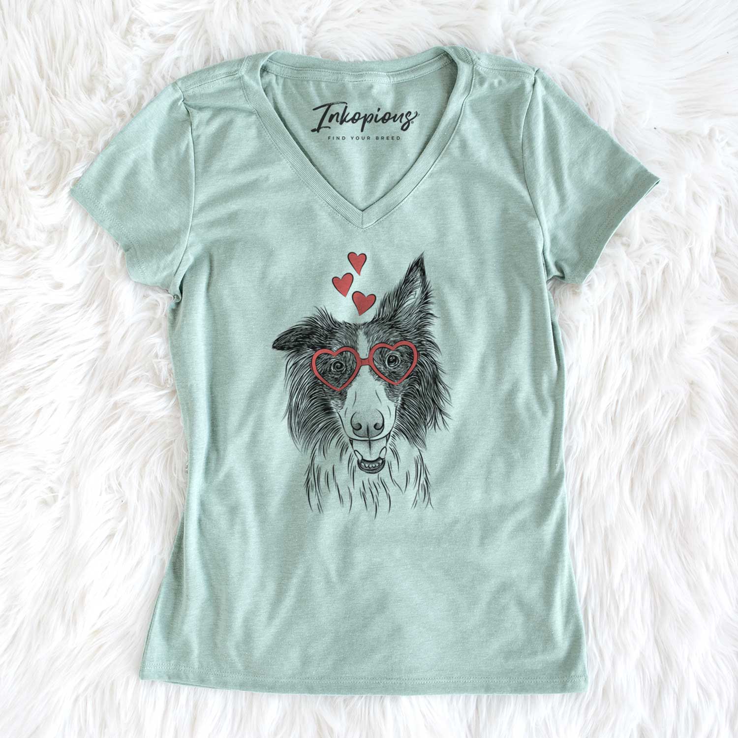 Valentine Archie the Silken Windhound - Women's V-neck Shirt