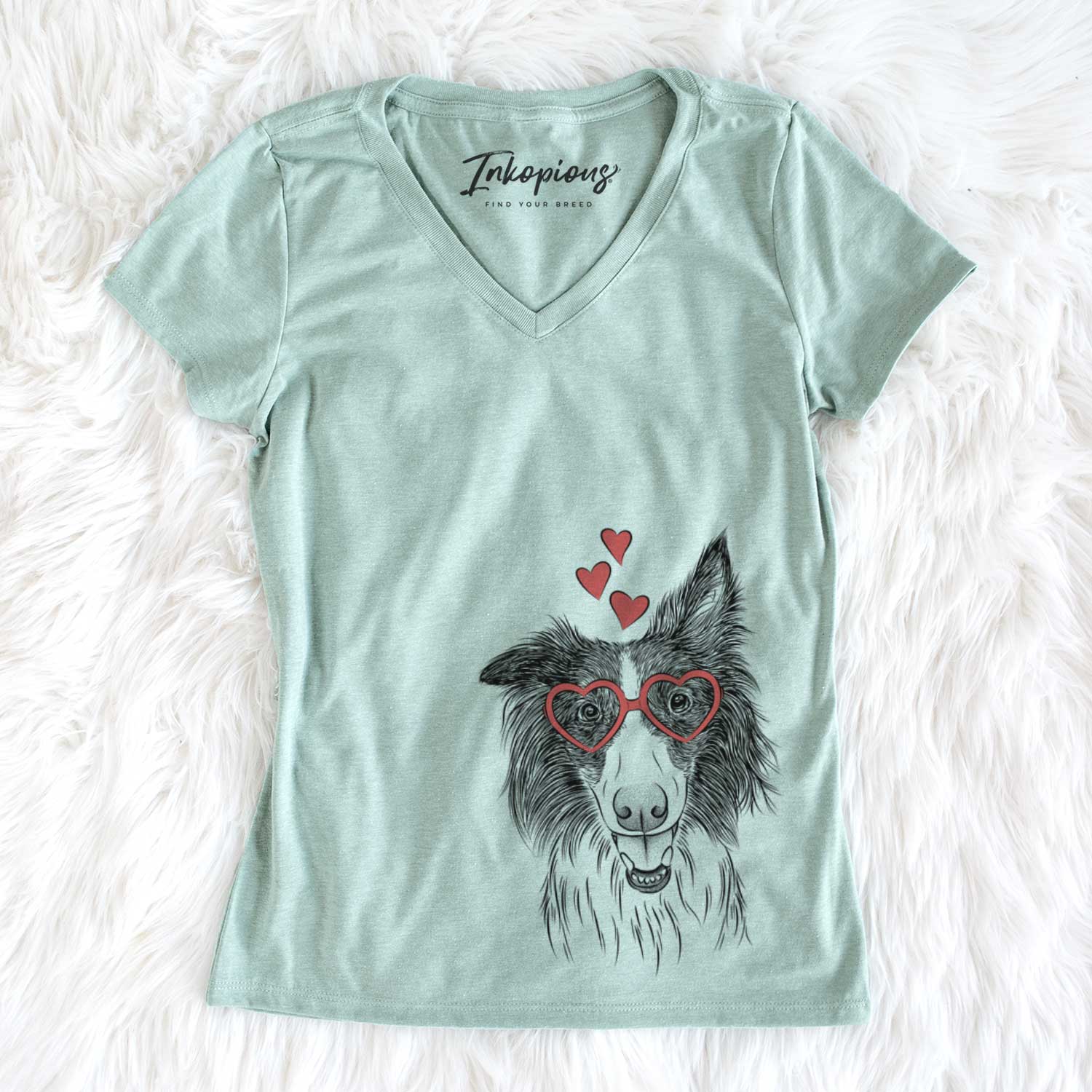 Valentine Archie the Silken Windhound - Women's V-neck Shirt