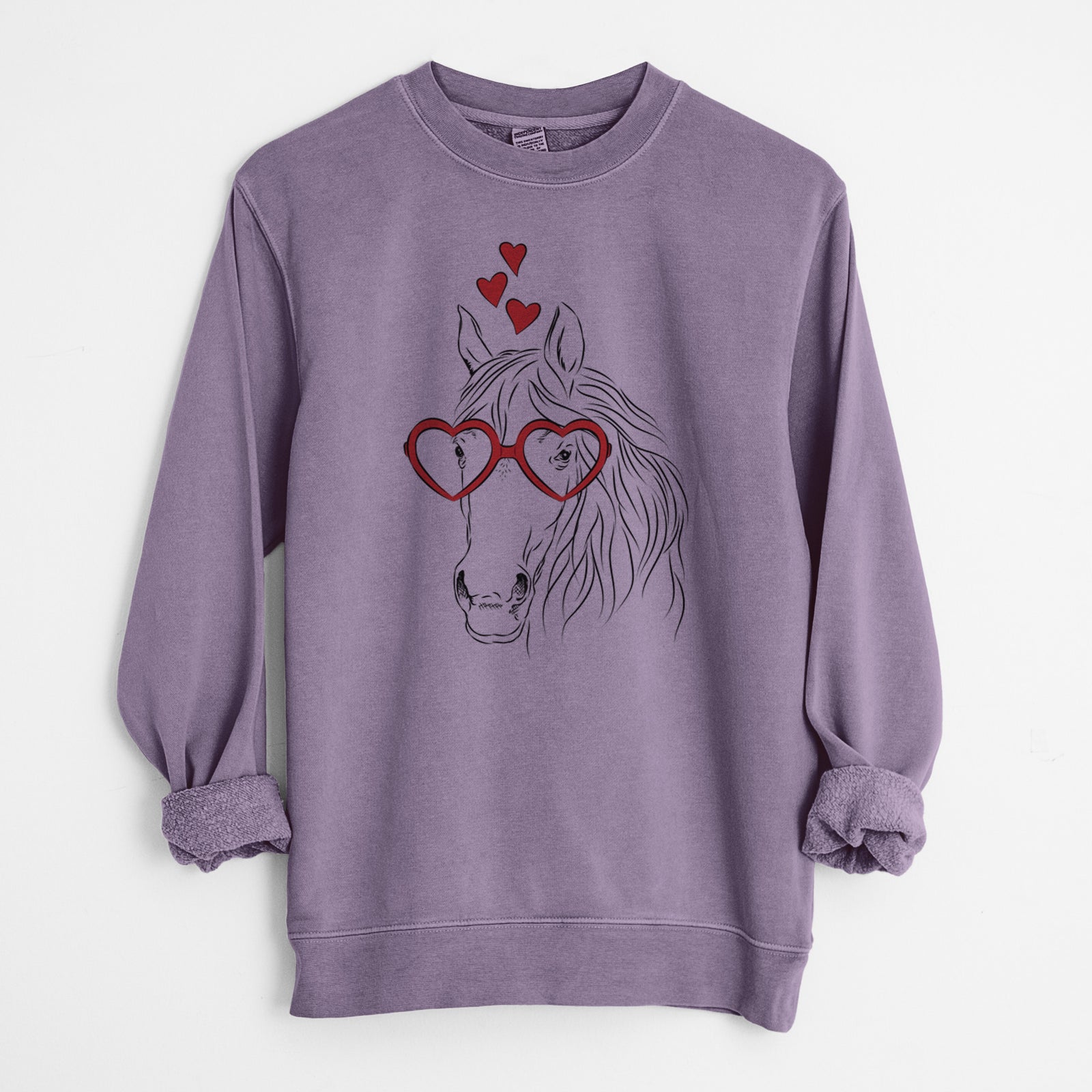 Valentine Aria the Horse - Unisex Pigment Dyed Crew Sweatshirt