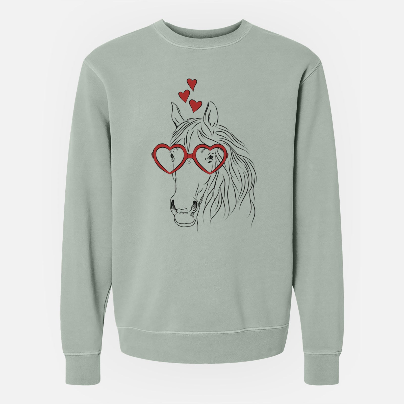 Valentine Aria the Horse - Unisex Pigment Dyed Crew Sweatshirt