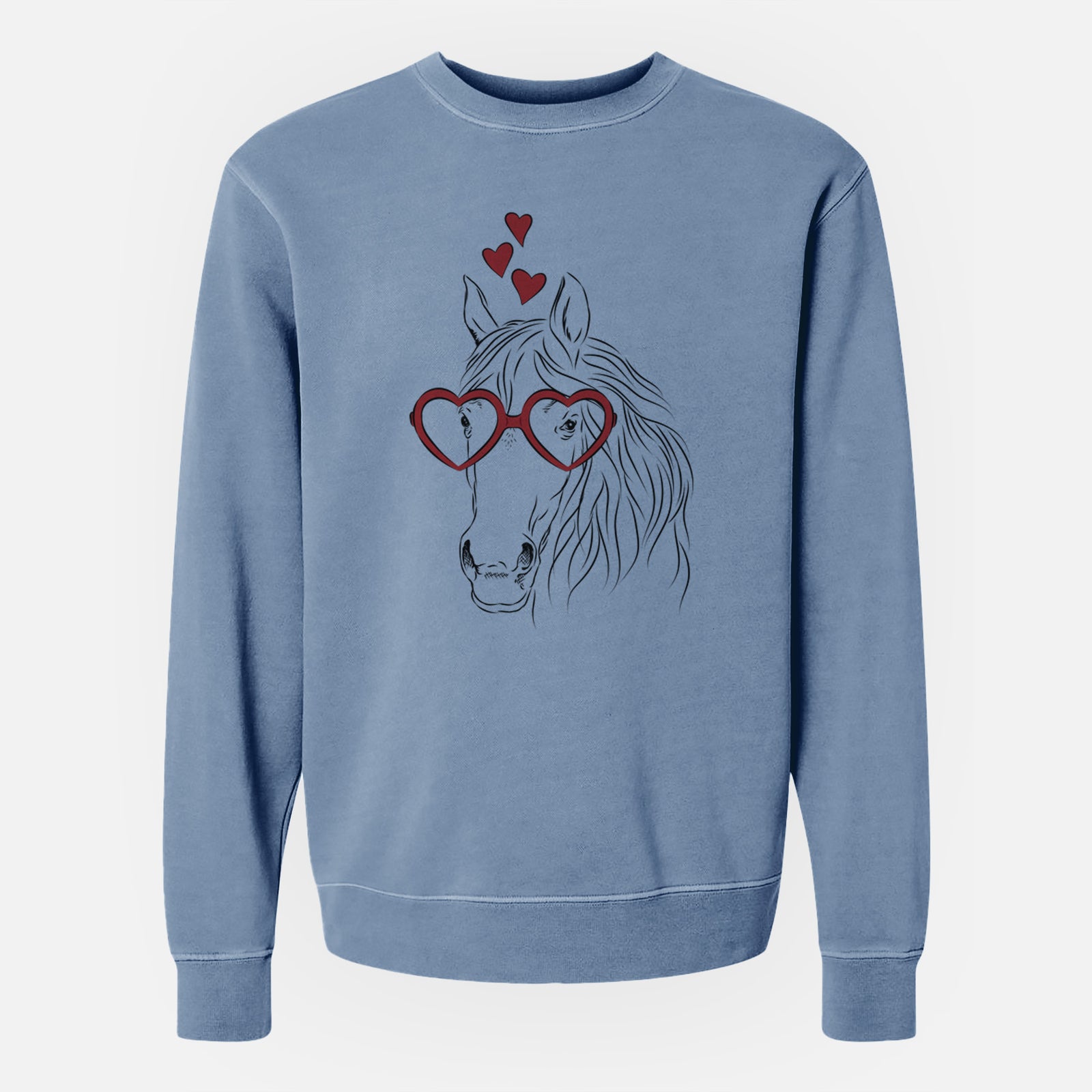 Valentine Aria the Horse - Unisex Pigment Dyed Crew Sweatshirt