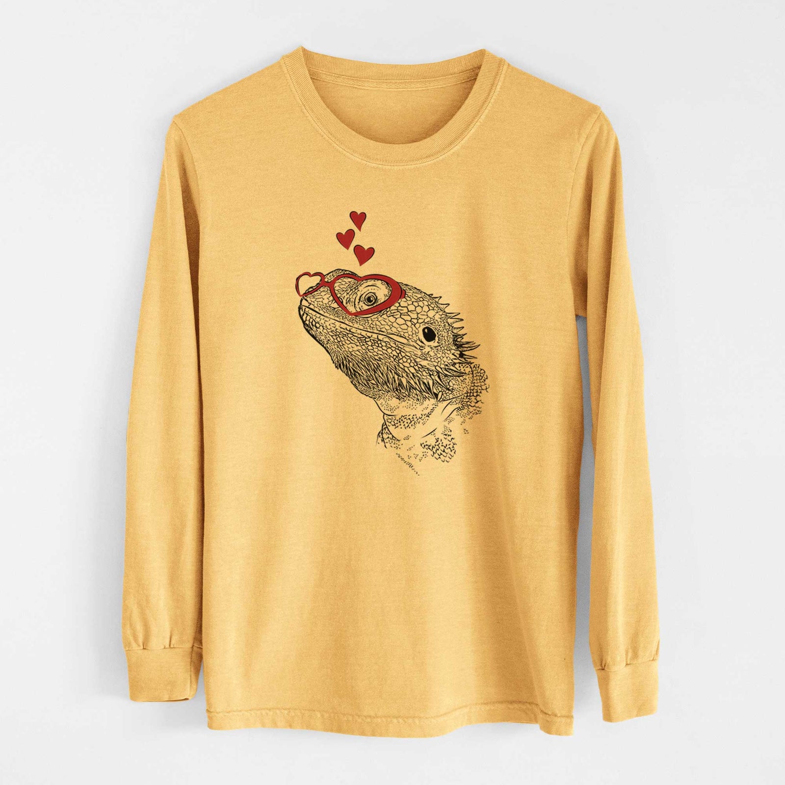 Valentine Ash the Bearded Dragon - Heavyweight 100% Cotton Long Sleeve
