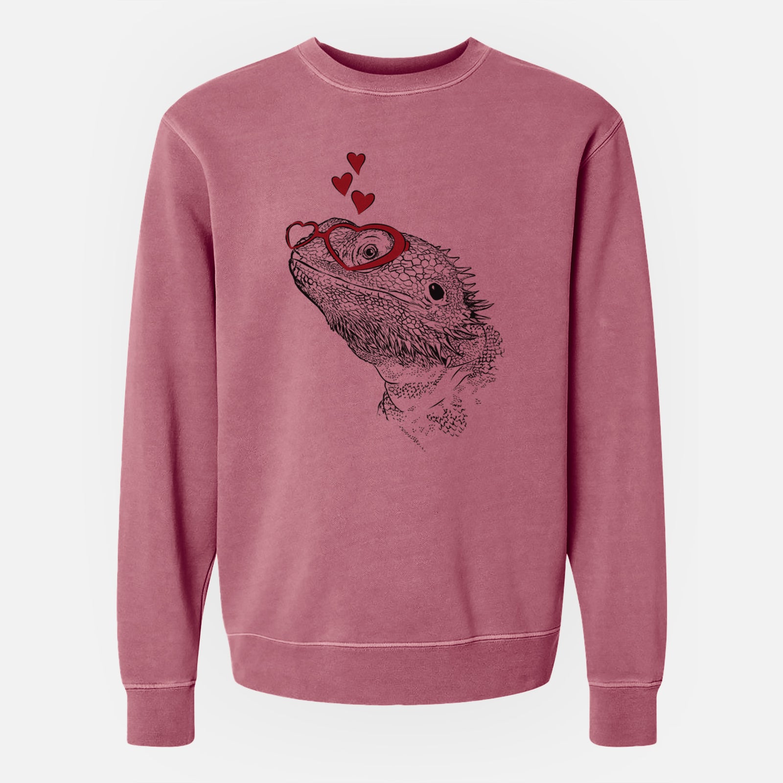 Valentine Ash the Bearded Dragon - Unisex Pigment Dyed Crew Sweatshirt
