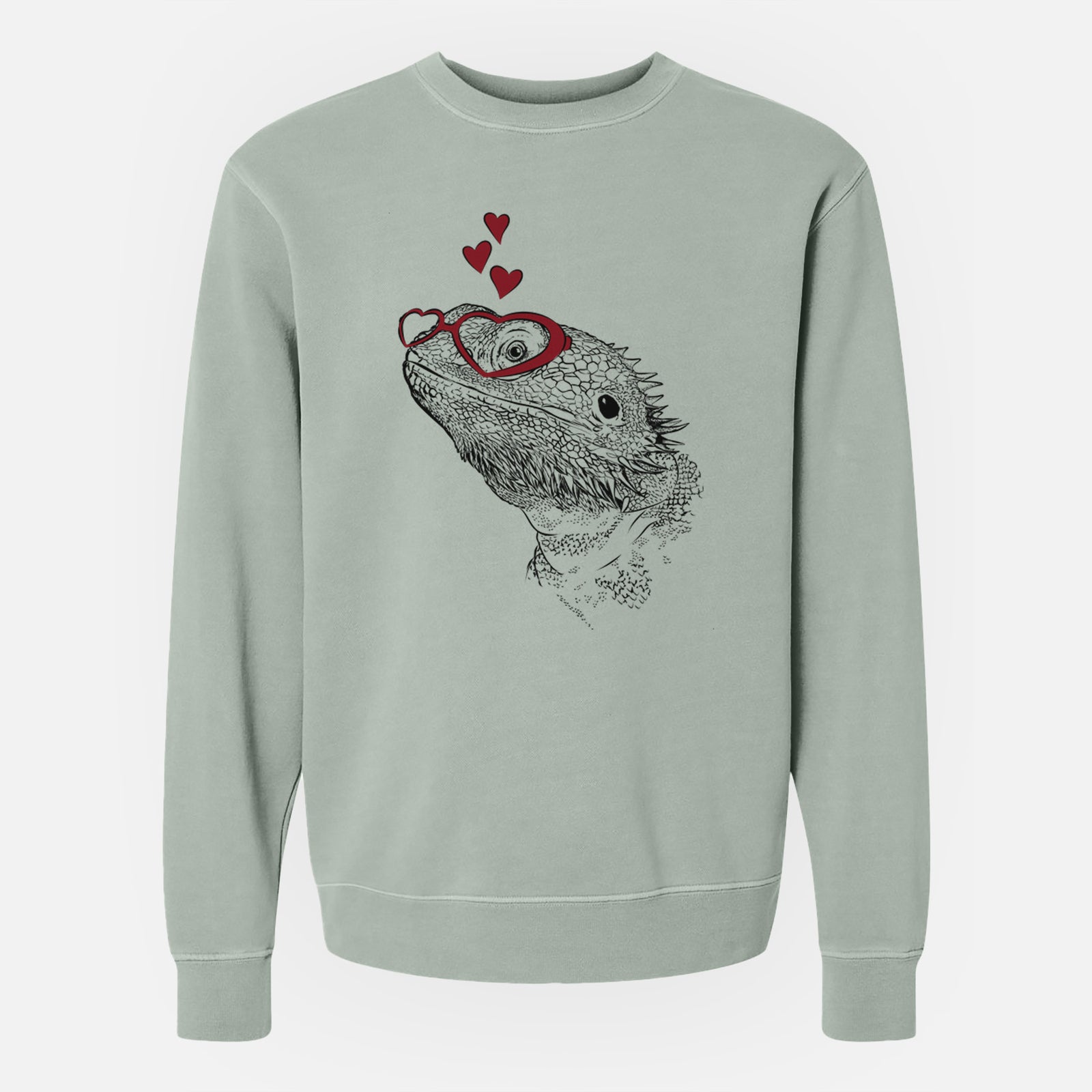 Valentine Ash the Bearded Dragon - Unisex Pigment Dyed Crew Sweatshirt