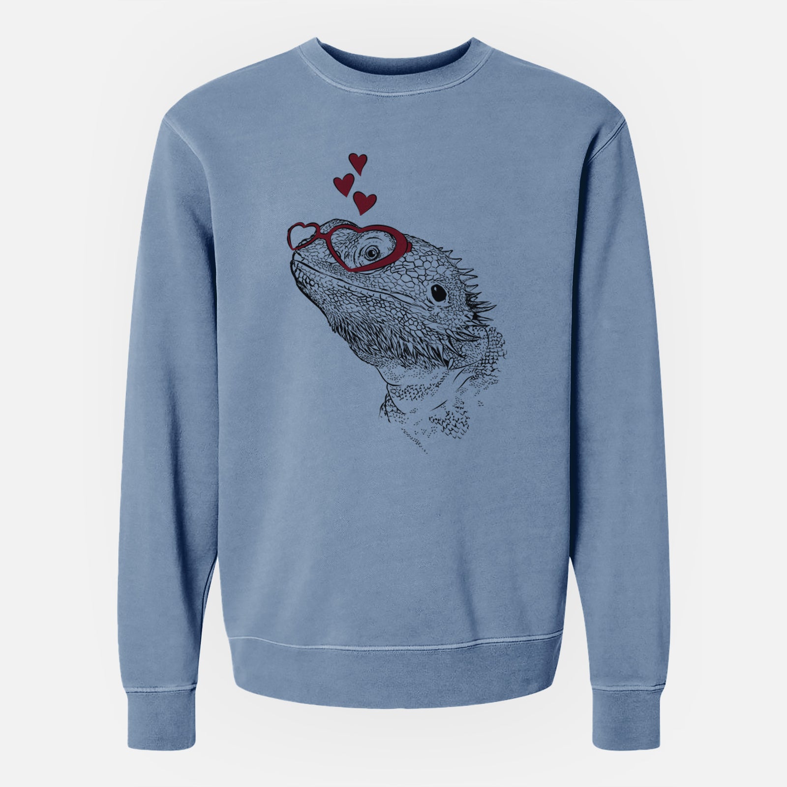 Valentine Ash the Bearded Dragon - Unisex Pigment Dyed Crew Sweatshirt