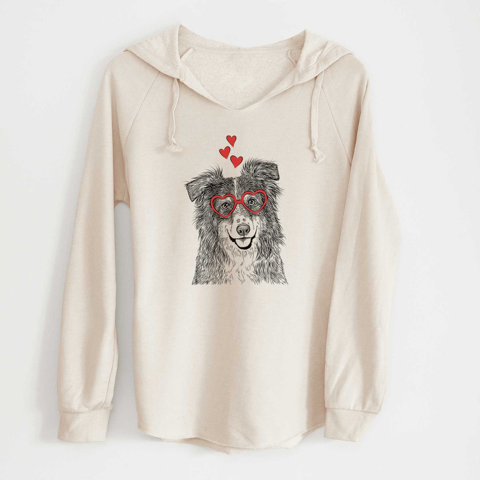 Valentine Aushe the Australian Shepherd - Cali Wave Hooded Sweatshirt