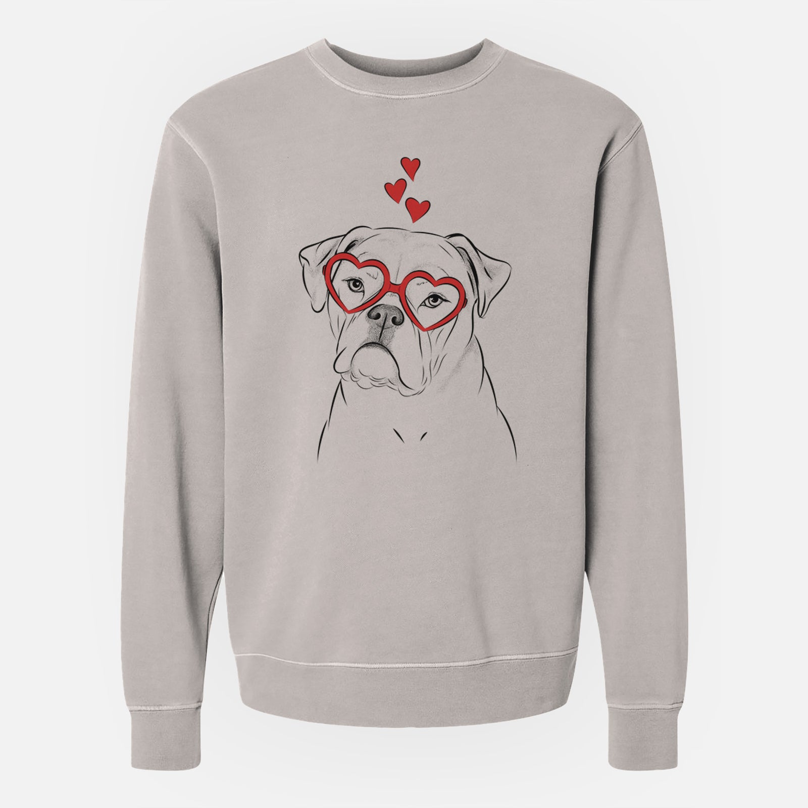 Valentine Babe the AmericanBulldog - Unisex Pigment Dyed Crew Sweatshirt