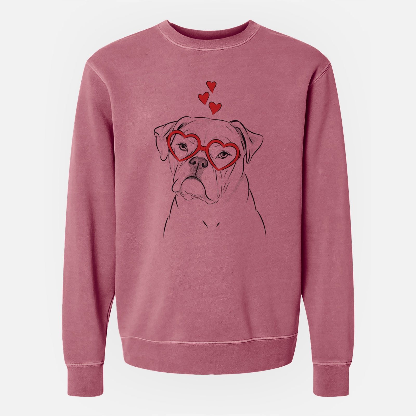 Valentine Babe the AmericanBulldog - Unisex Pigment Dyed Crew Sweatshirt