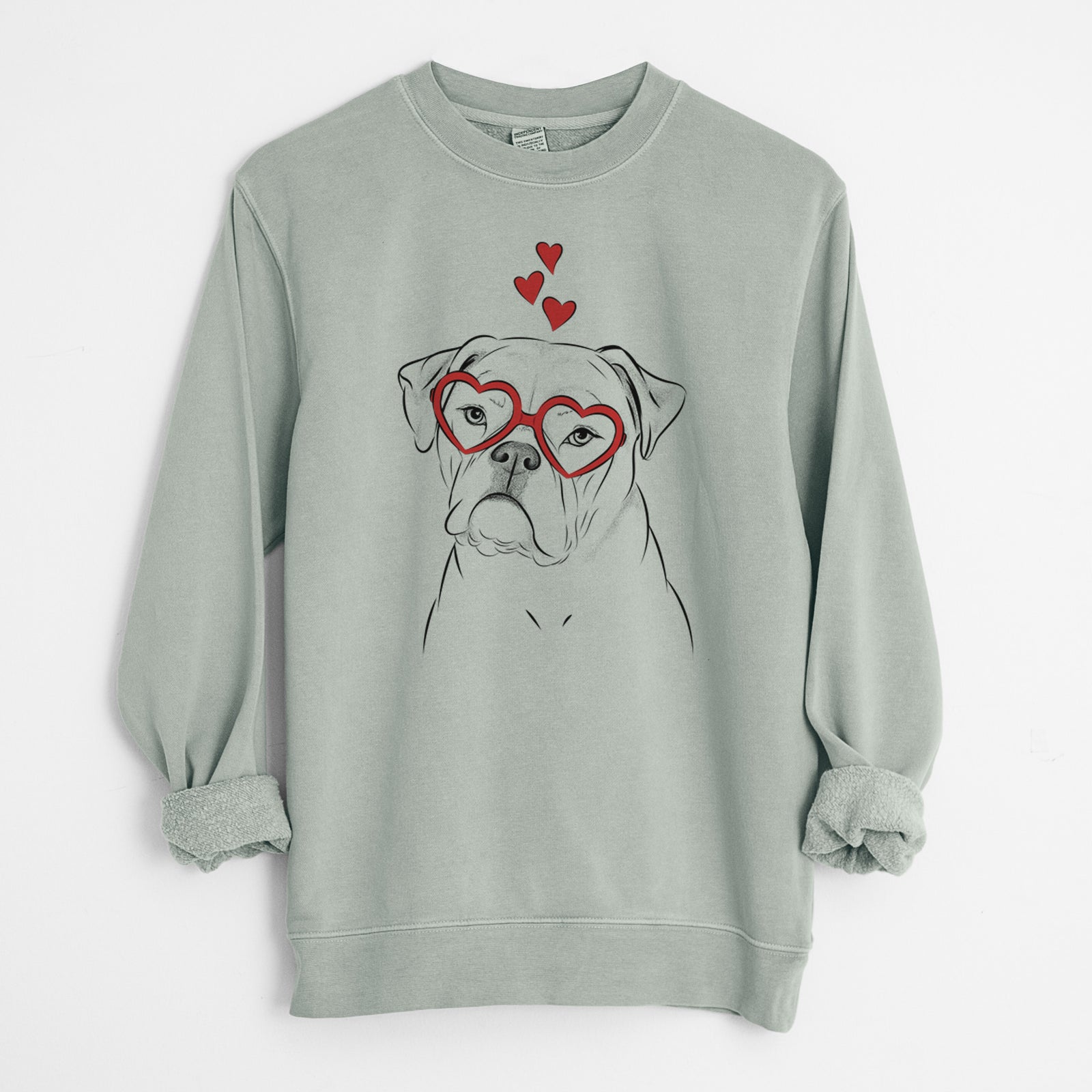 Valentine Babe the AmericanBulldog - Unisex Pigment Dyed Crew Sweatshirt