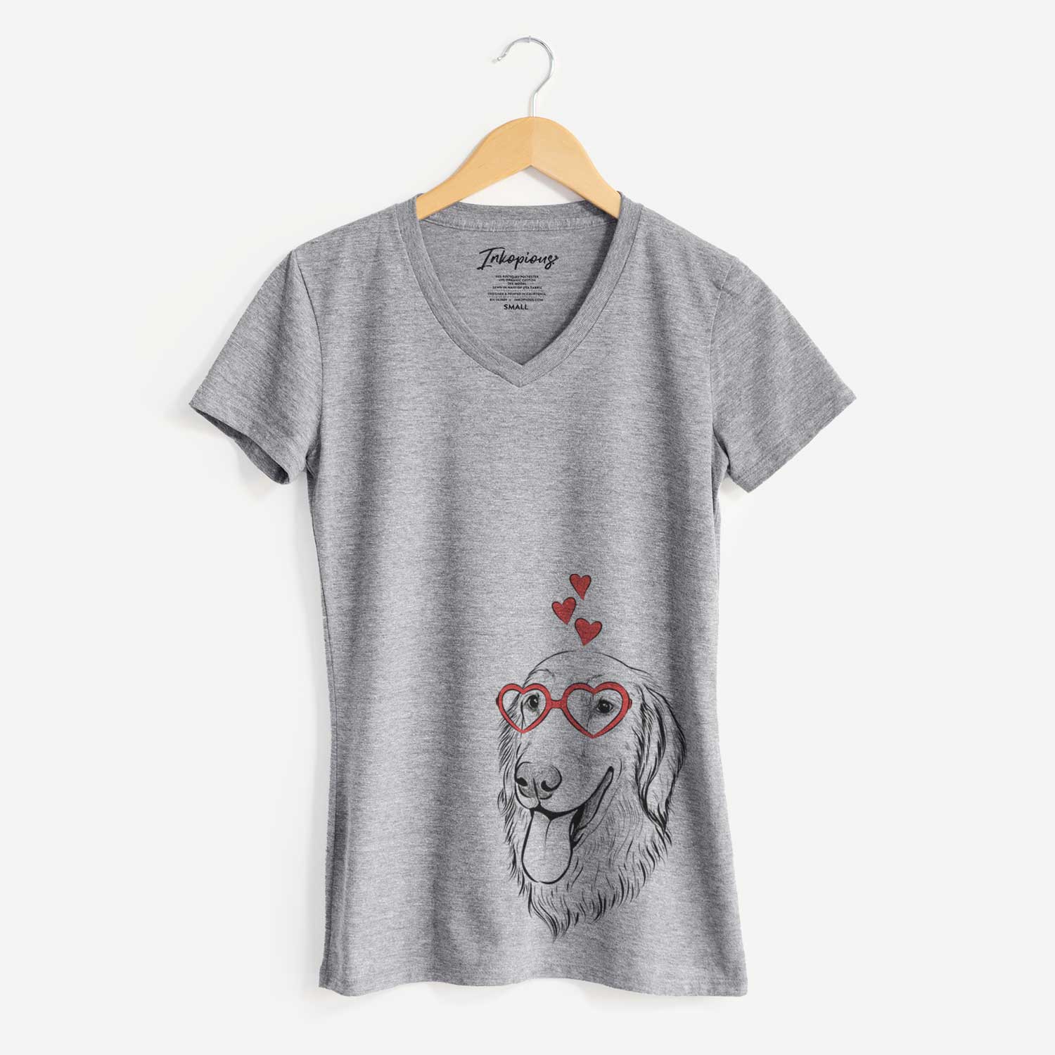 Valentine Bailey the Golden Retriever - Women's V-neck Shirt