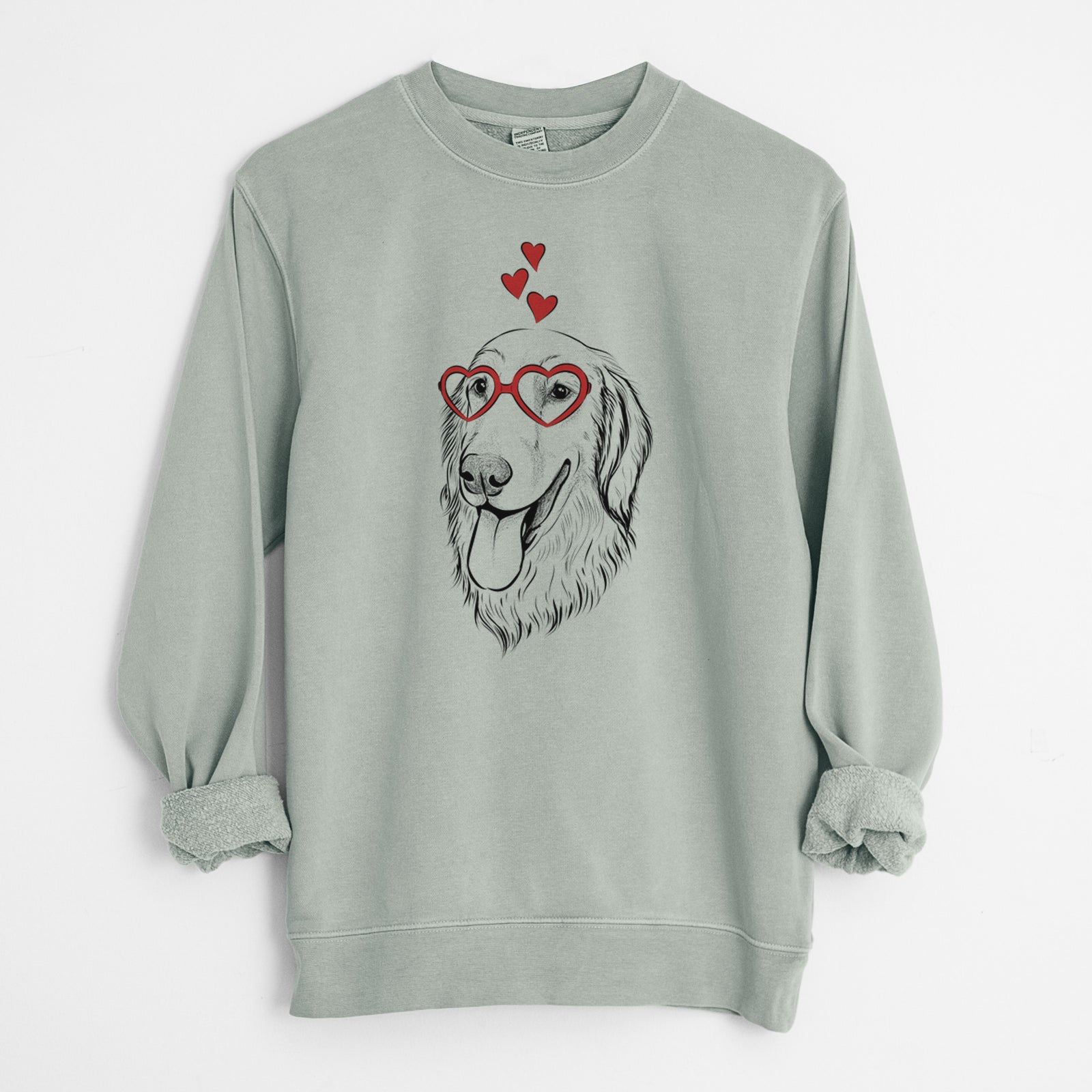 Valentine Bailey the Golden Retriever - Unisex Pigment Dyed Crew Sweatshirt