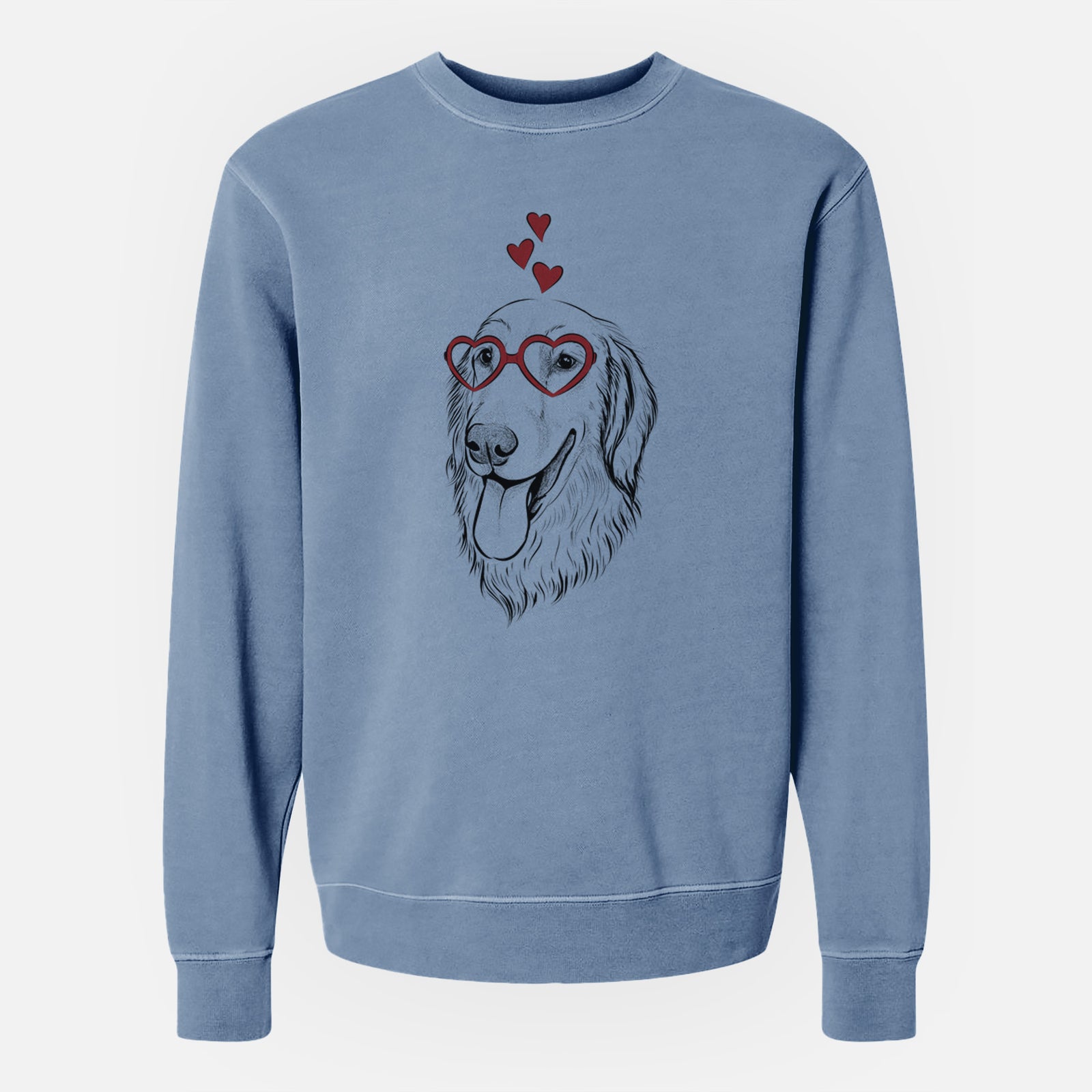 Valentine Bailey the Golden Retriever - Unisex Pigment Dyed Crew Sweatshirt