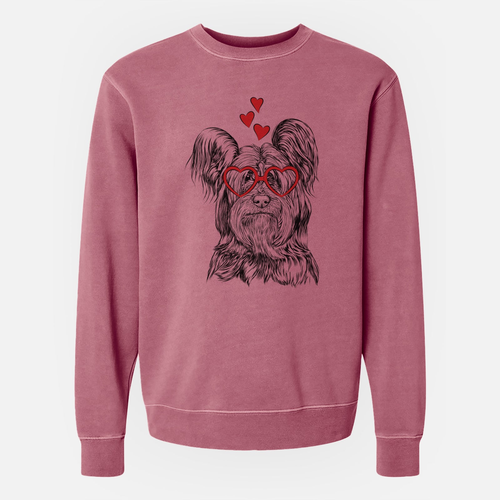 Valentine Bandit the Skye Terrier - Unisex Pigment Dyed Crew Sweatshirt