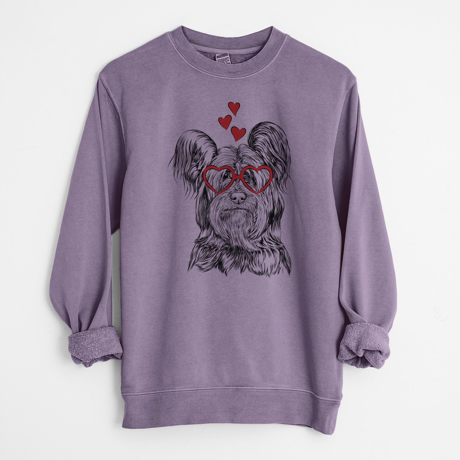 Valentine Bandit the Skye Terrier - Unisex Pigment Dyed Crew Sweatshirt