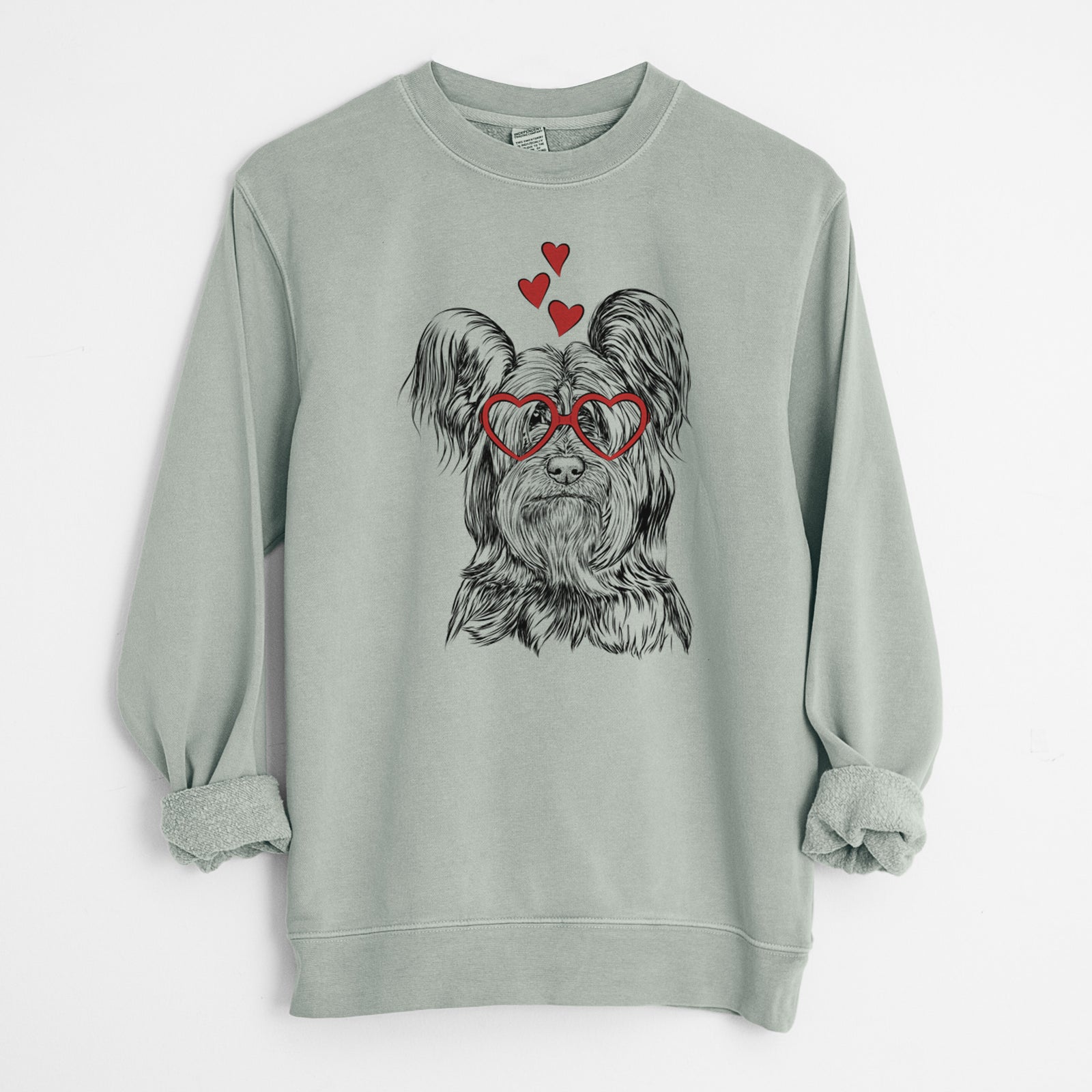 Valentine Bandit the Skye Terrier - Unisex Pigment Dyed Crew Sweatshirt