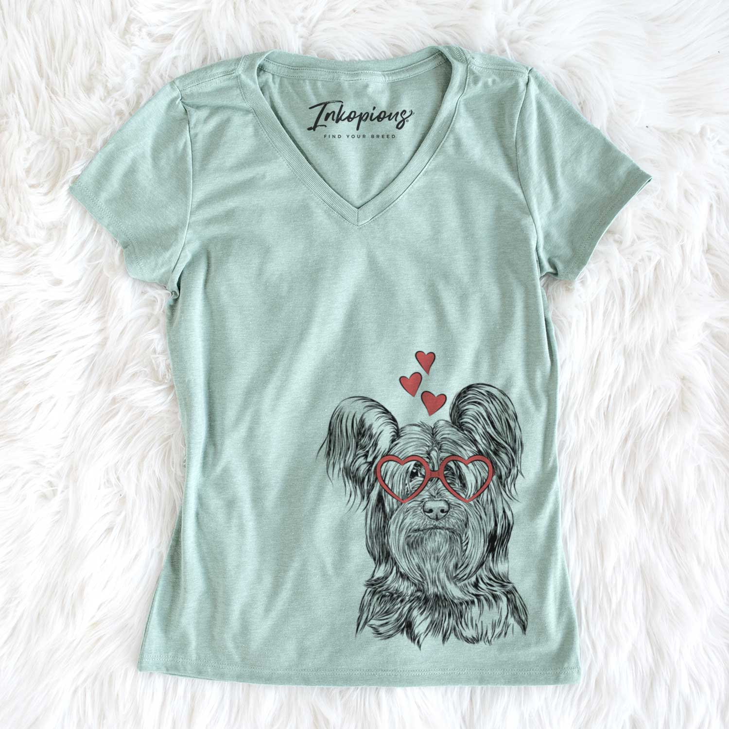 Valentine Bandit the Skye Terrier - Women's V-neck Shirt