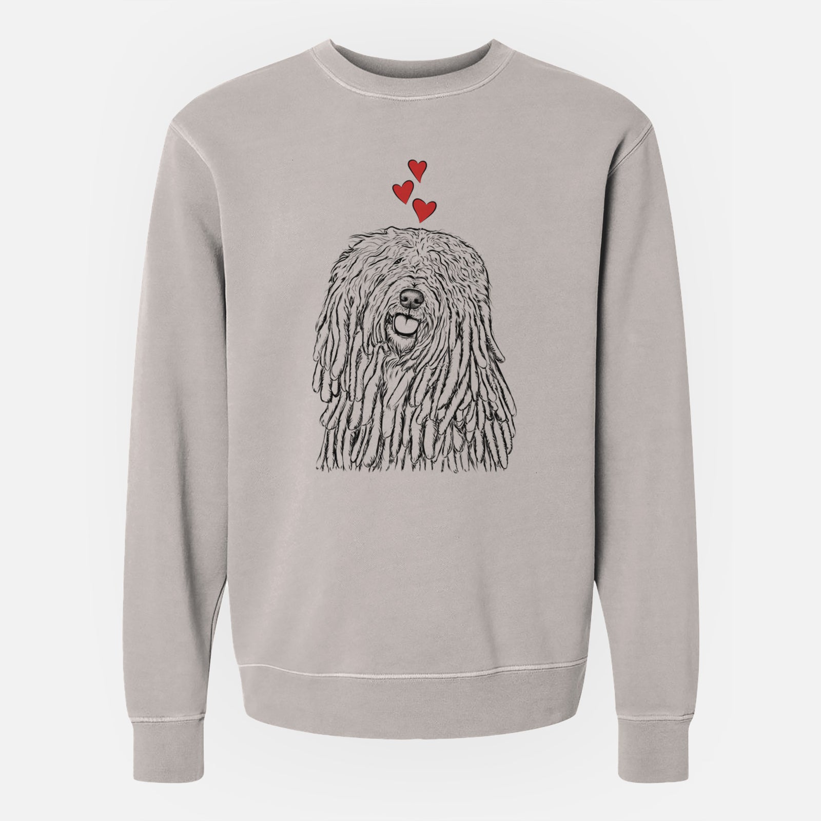 Valentine Barry the Komondor - Unisex Pigment Dyed Crew Sweatshirt
