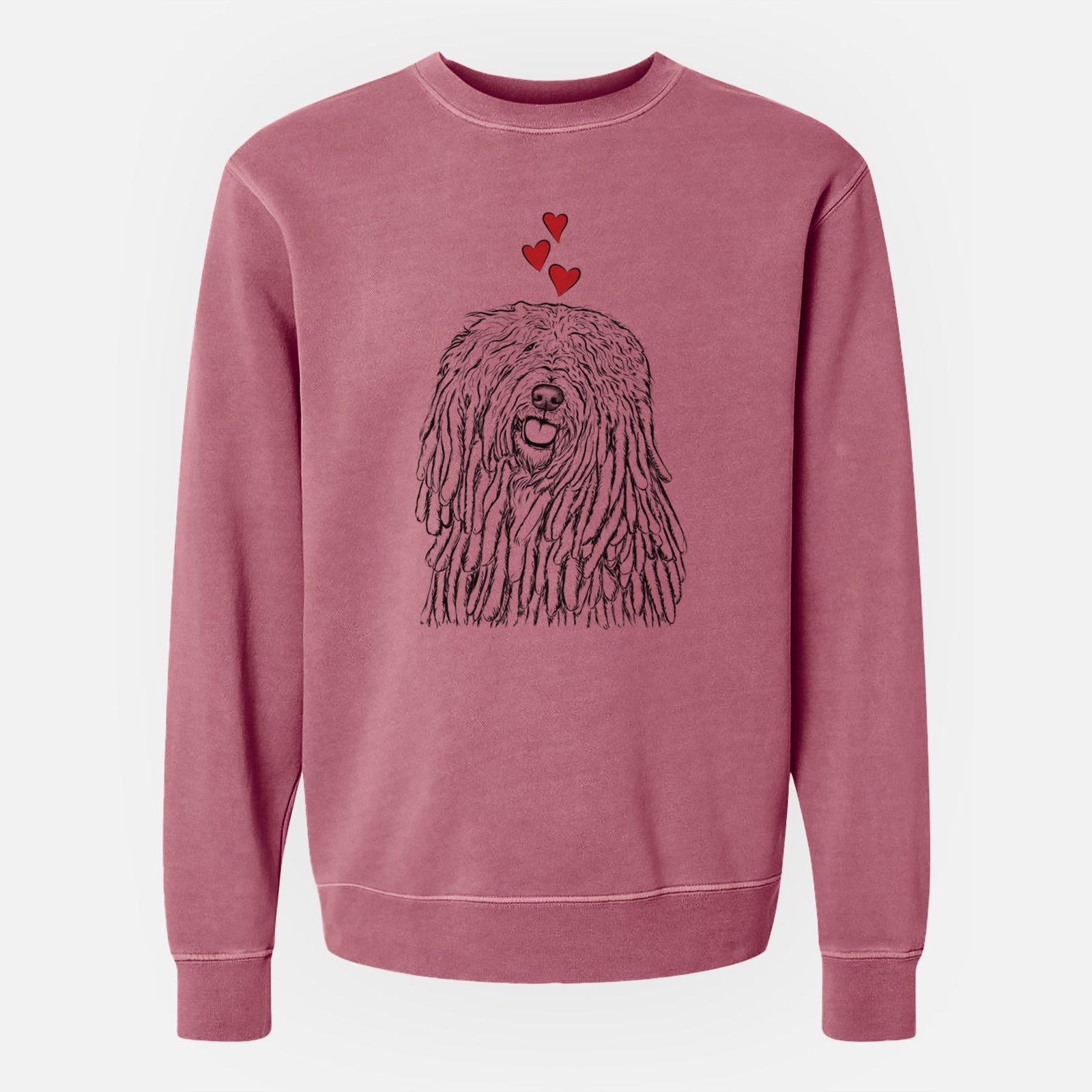 Valentine Barry the Komondor - Unisex Pigment Dyed Crew Sweatshirt