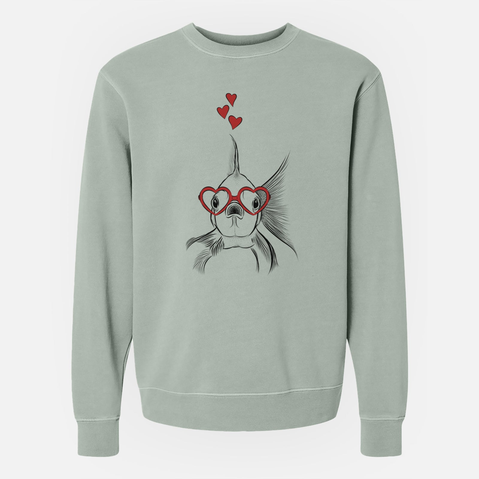 Valentine Beefcake the Goldfish - Unisex Pigment Dyed Crew Sweatshirt