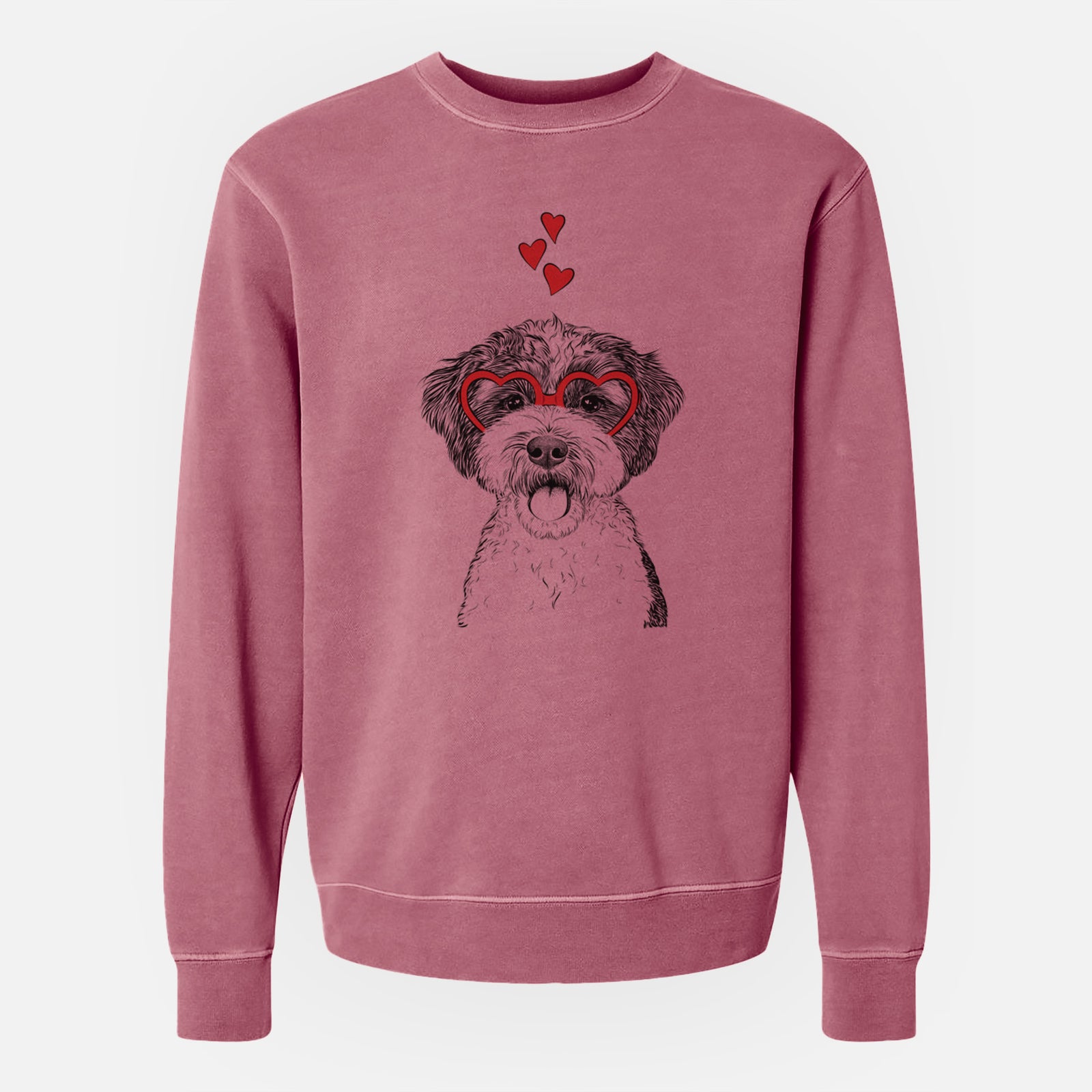 Valentine Bella the Cockapoo - Unisex Pigment Dyed Crew Sweatshirt