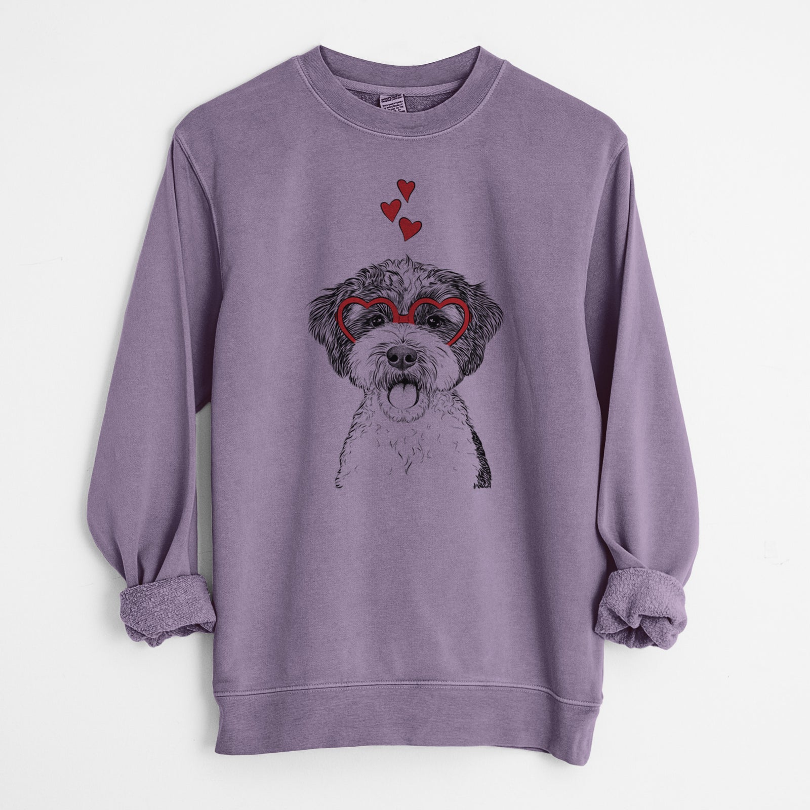 Valentine Bella the Cockapoo - Unisex Pigment Dyed Crew Sweatshirt