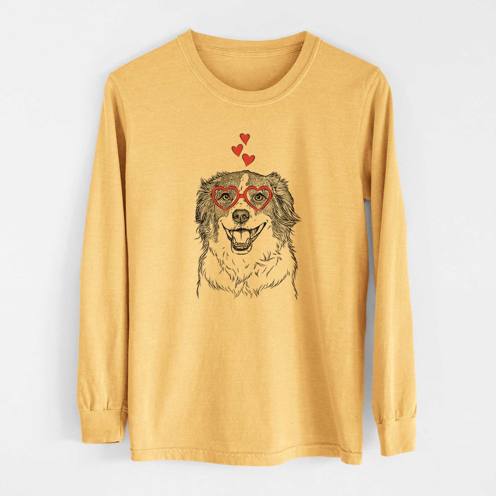 Valentine Belle the Australian Shepherd Mix - Heavyweight 100% Cotton Long Sleeve