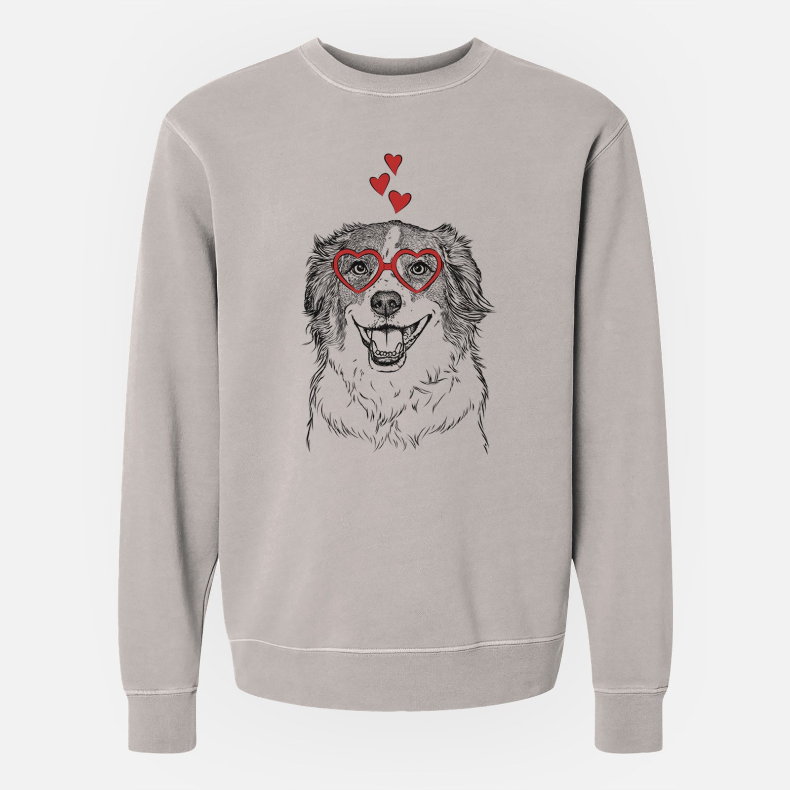 Valentine Belle the Australian Shepherd Mix - Unisex Pigment Dyed Crew Sweatshirt